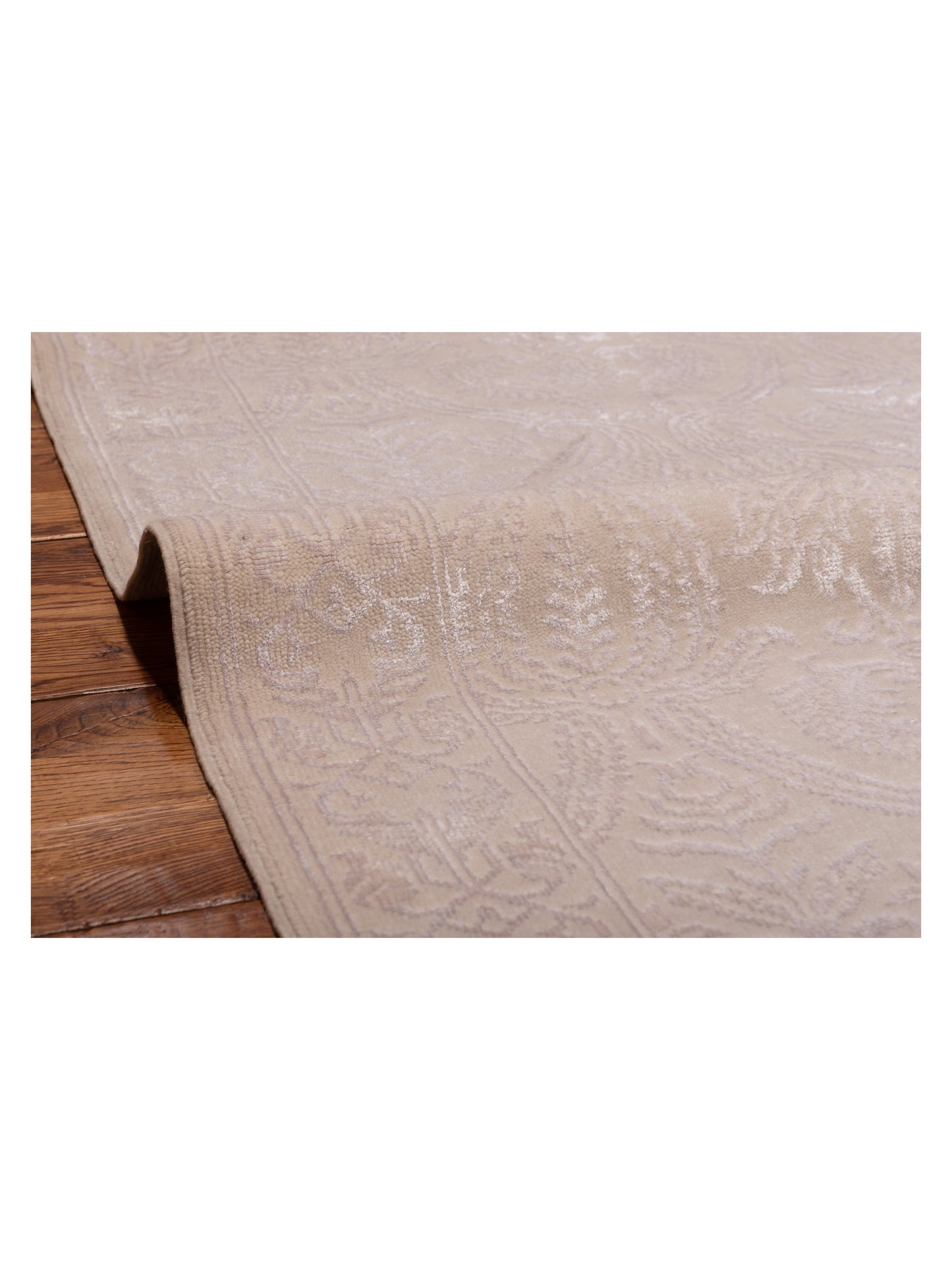 Pasha Defne Dahlia Ivory Ivory Transitional Hand Knotted Rug