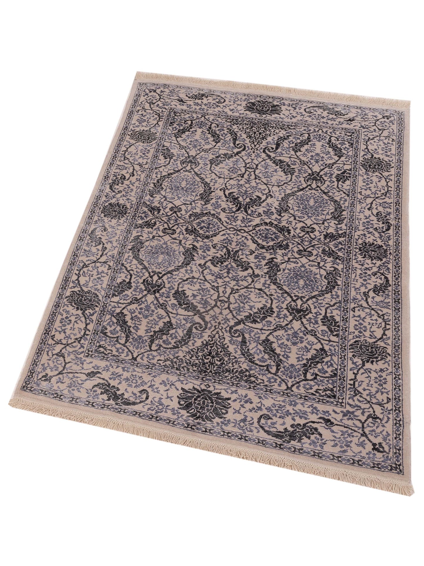 Pasha Defne Orchid Ivory Charcoal Transitional Hand Knotted Rug