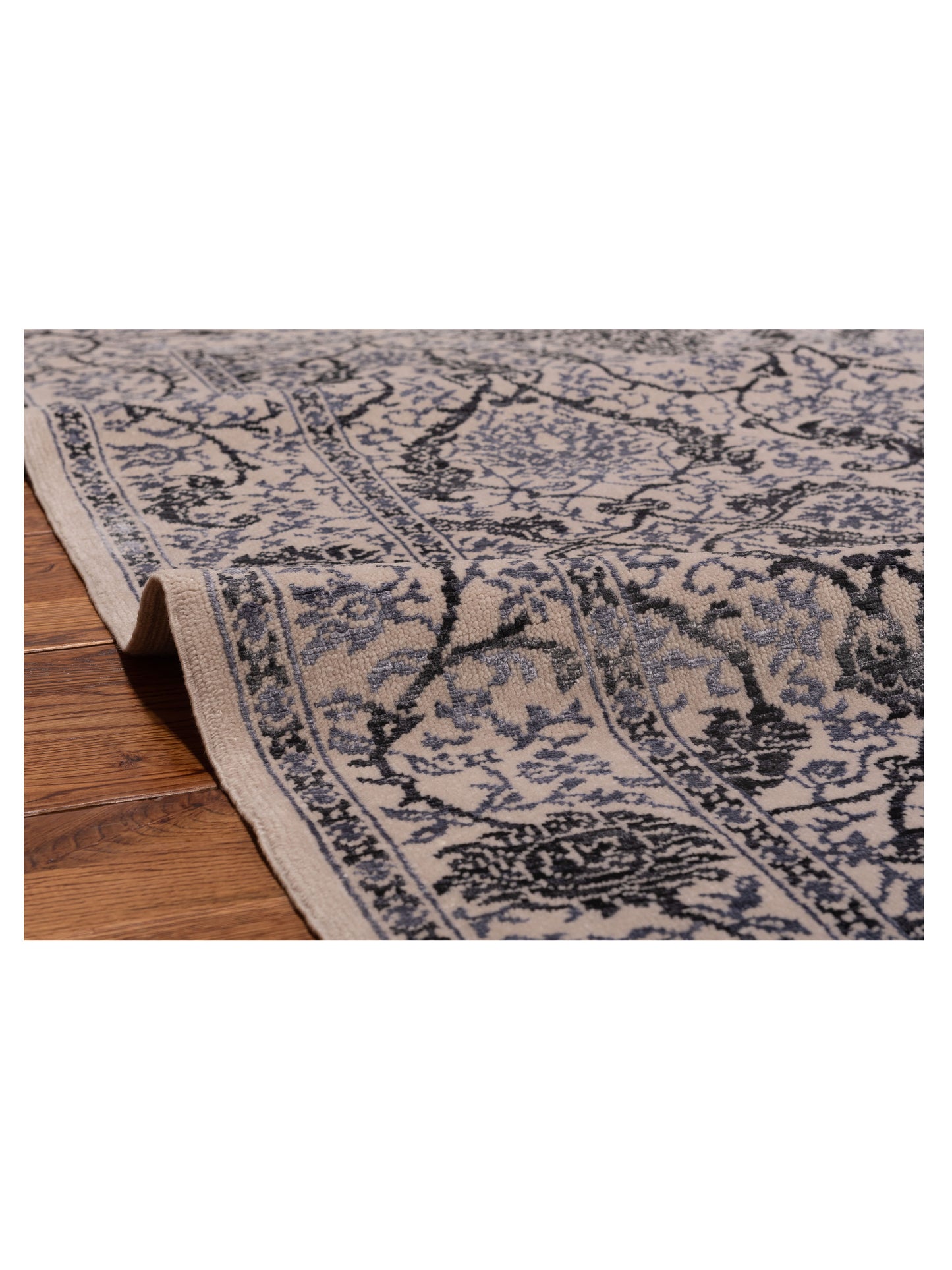 Pasha Defne Orchid Ivory Charcoal Transitional Hand Knotted Rug