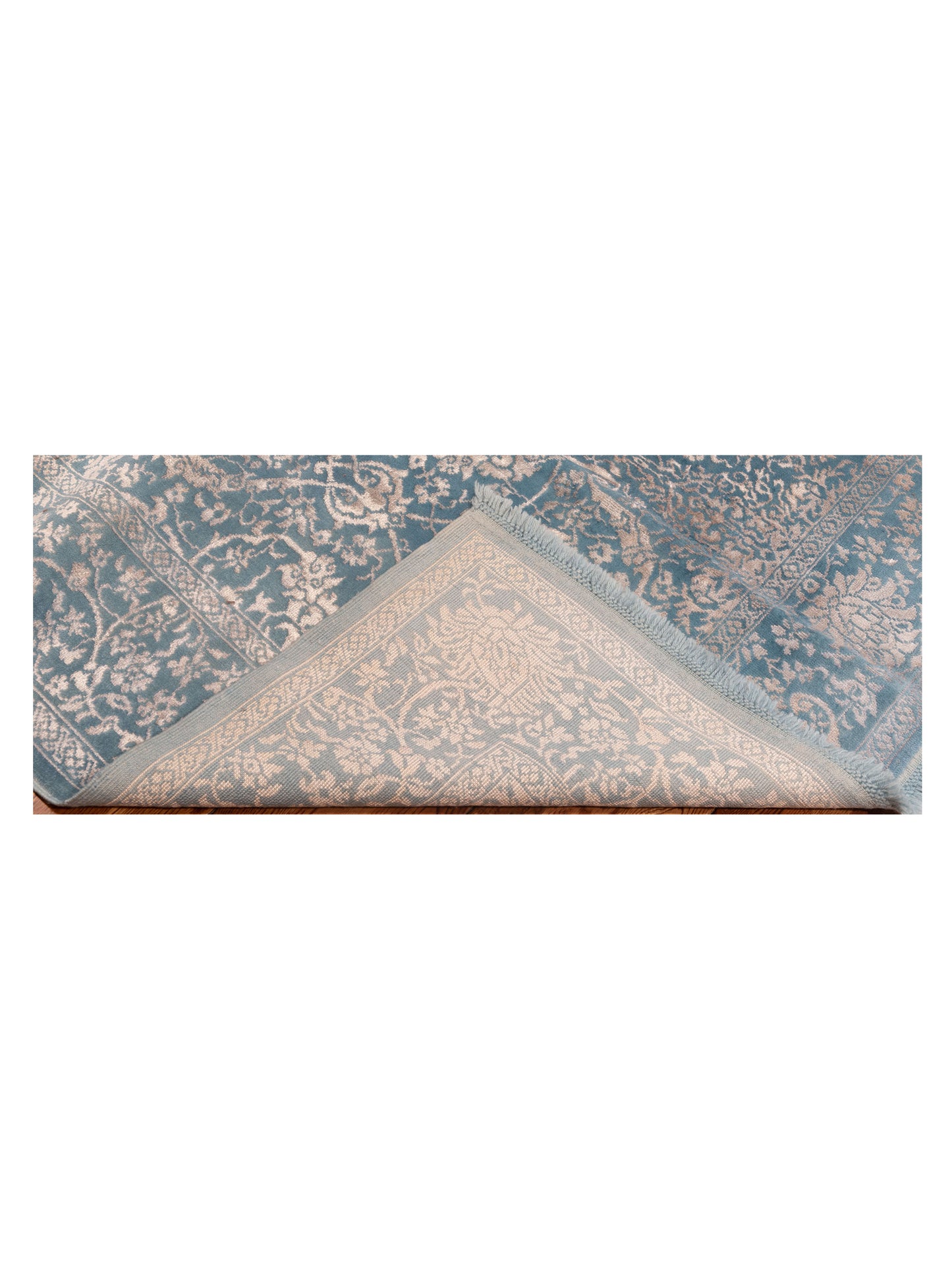 Pasha Defne Lotus Blue Ivory Transitional Hand Knotted Rug