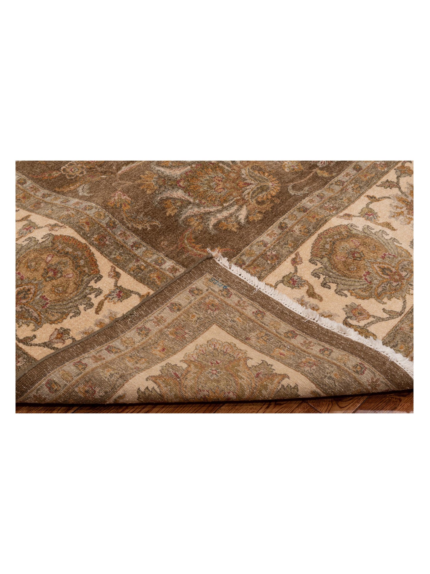 Rajpur Haji Jalili 147842 Brown Ivory Traditional Hand Knotted Rug