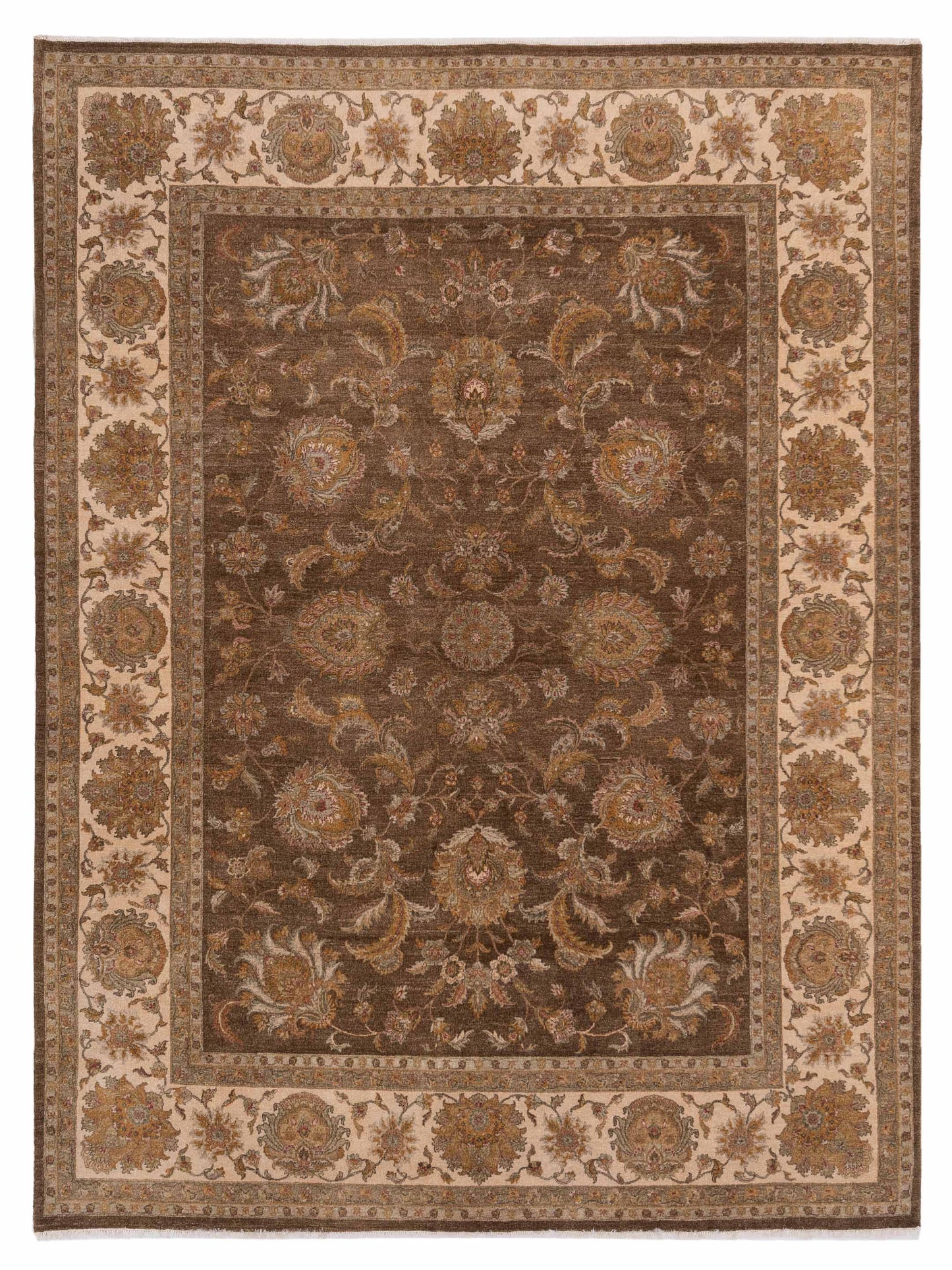 Rajpur Haji Jalili 147842 Brown Traditional Hand Knotted Rug