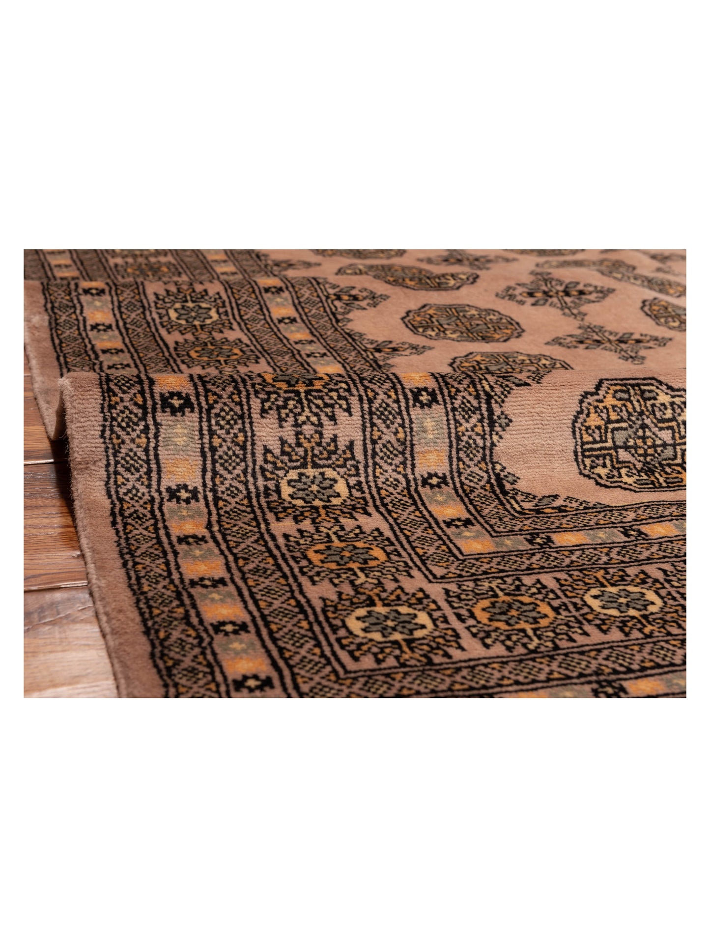 Nomad Bokhara 147918 Gold Gray Traditional Hand Knotted Rug