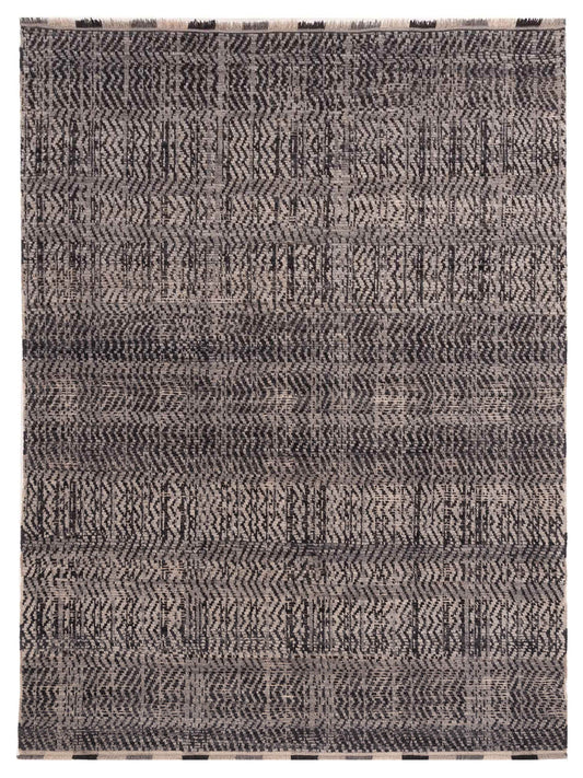 Pasha Atlas Cemik Black Contemporary Hand Knotted Rug