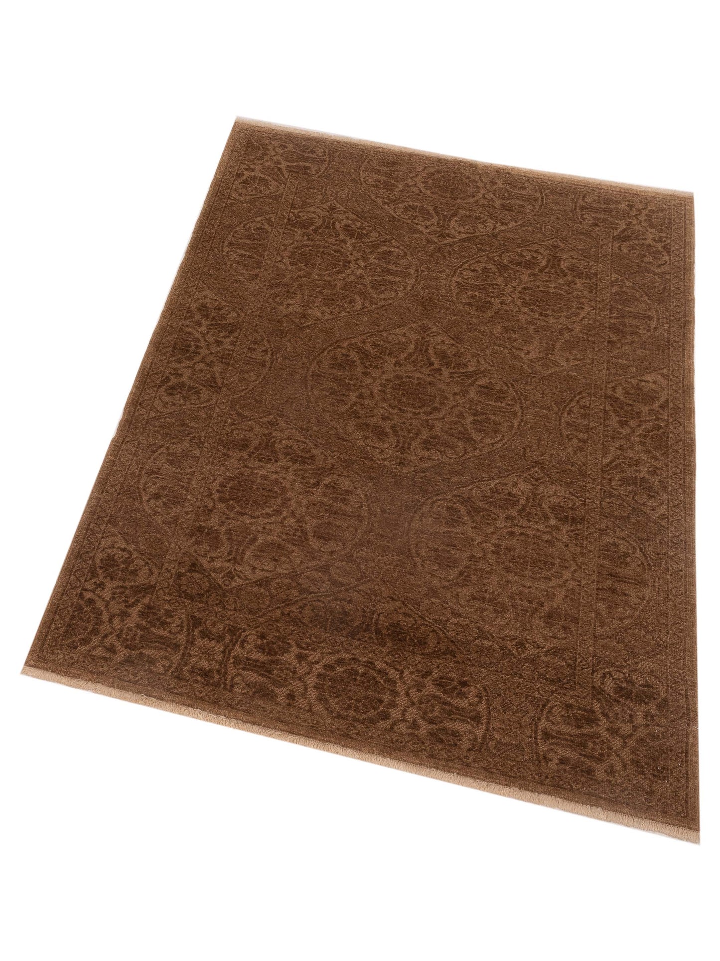 Pasha Defne Lotus Light Brown Brown Transitional Hand Knotted Rug