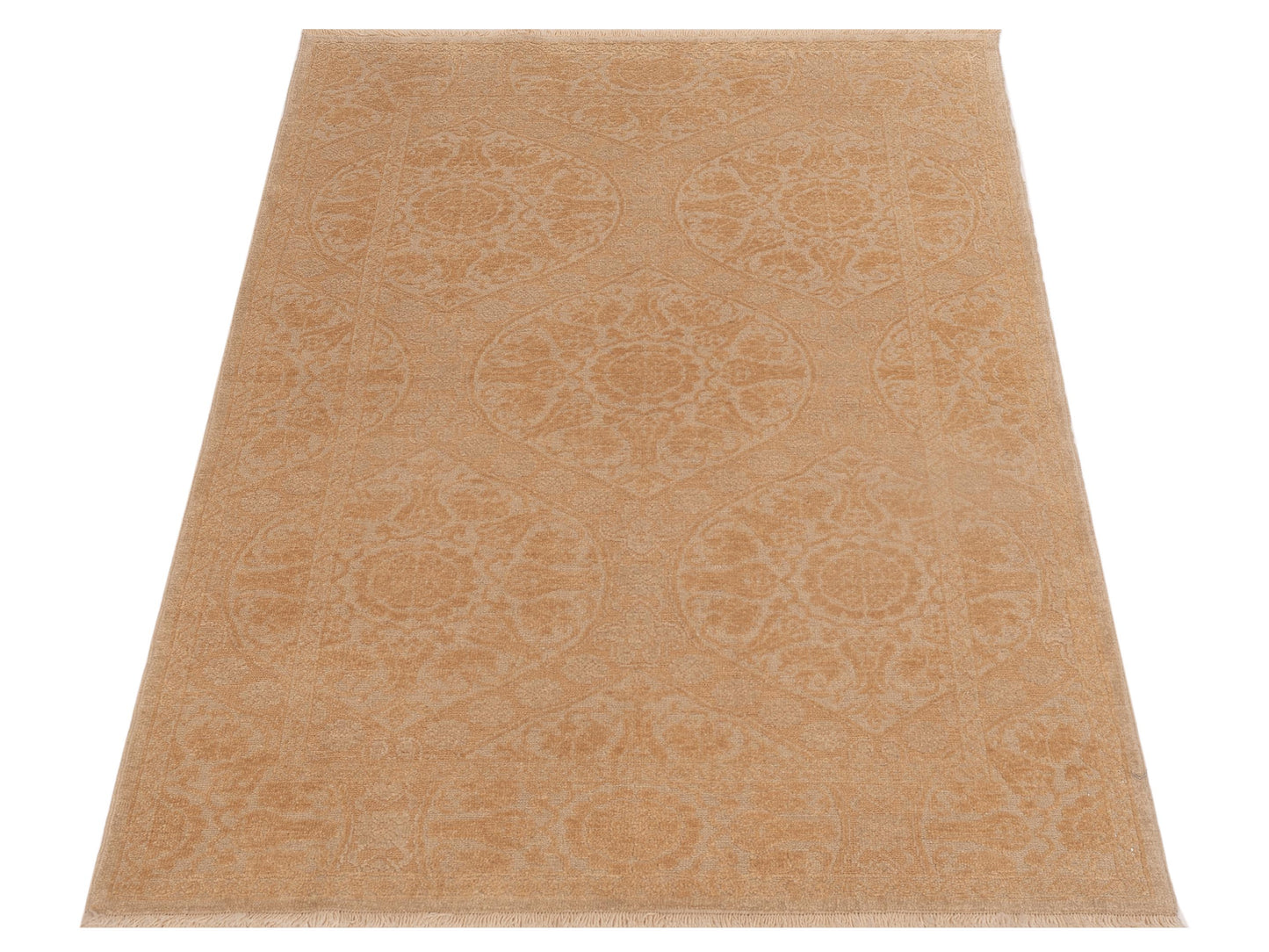 Pasha Defne Lotus Ivory Gold Transitional Hand Knotted Rug