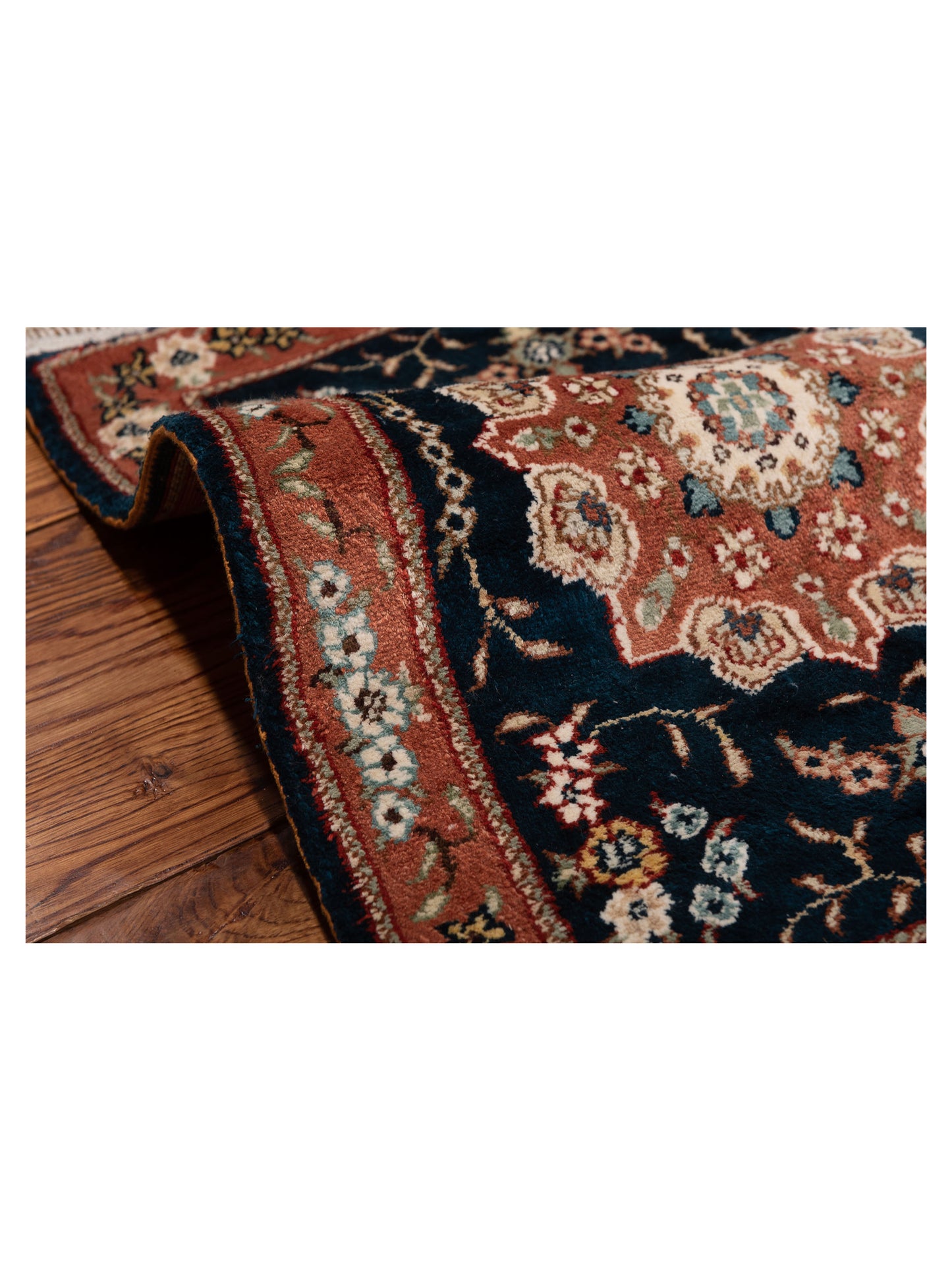 Siena Dazzle 148678 Blue Copper Transitional Hand Knotted Rug