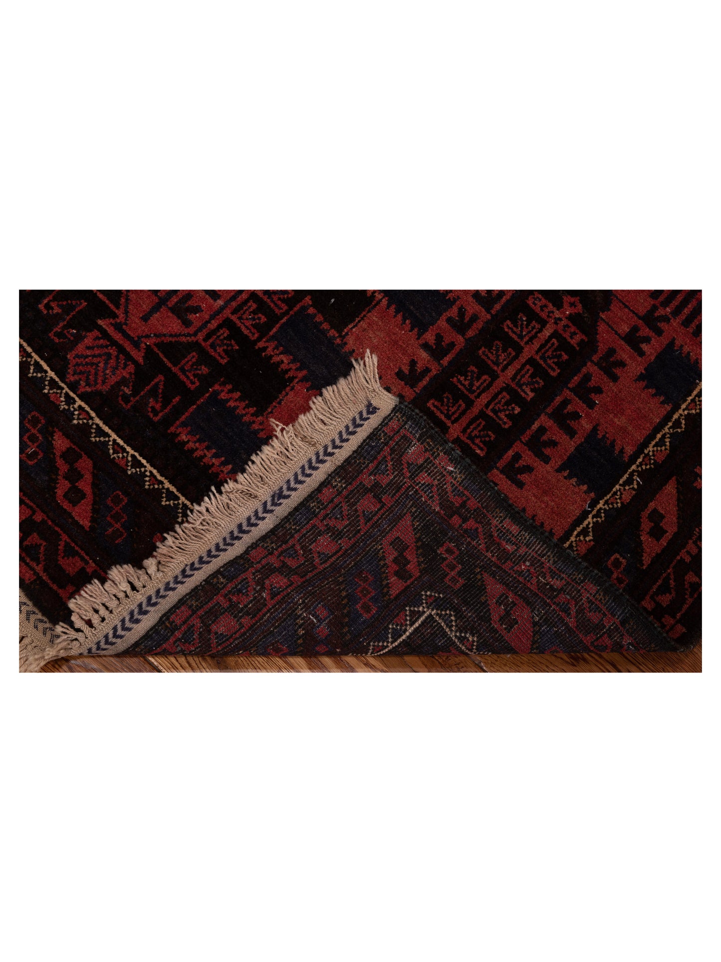 Nomad Afghan Belcik 148703 Red Brown Tribal Hand Knotted Rug