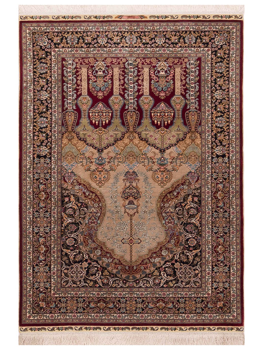 Pasha Pure Silk 148708 Red Transitional Hand Knotted Rug