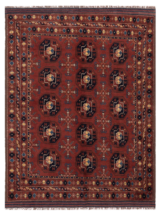 Nomad Afghan Belcik 148712 Red Tribal Hand Knotted Rug