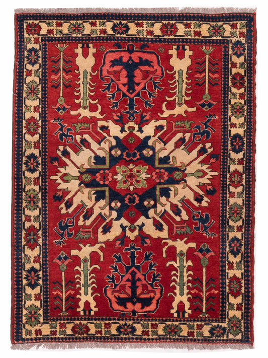 Nomad Kazak 148715 Red Transitional Hand Knotted Rug