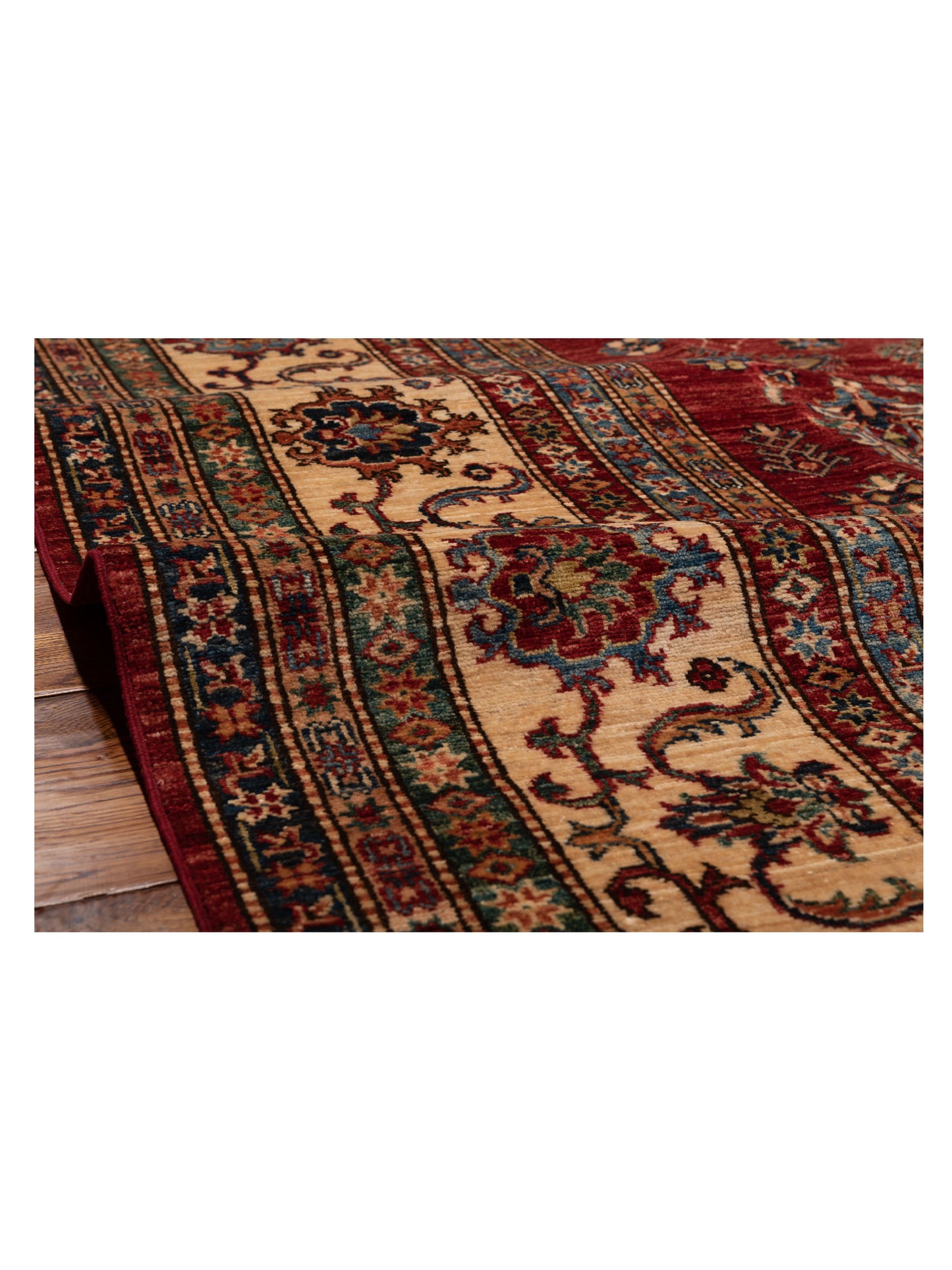 Nomad Kars 148734 Red Ivory Tribal Hand Knotted Rug