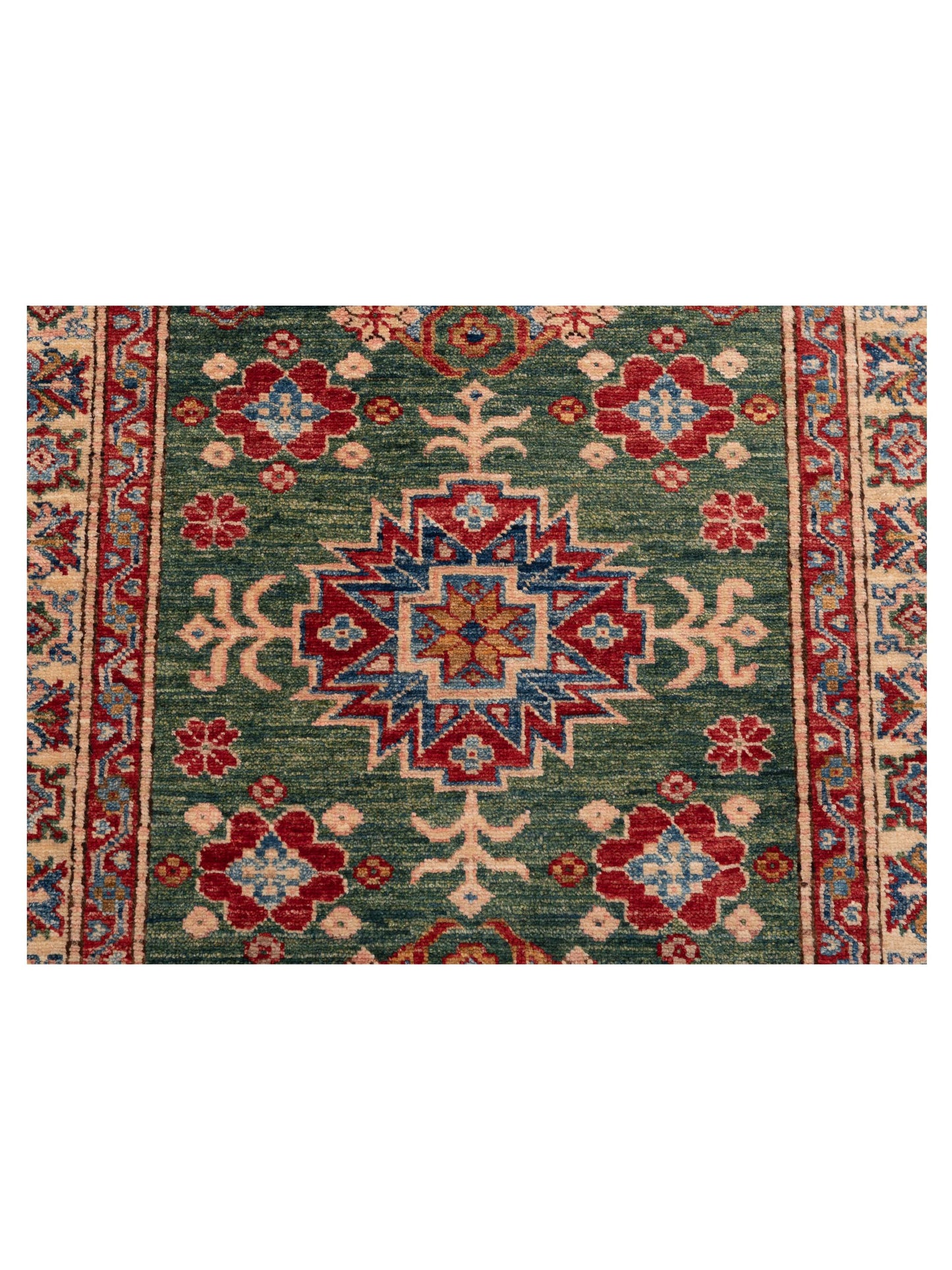 Nomad Kars 148745 Green Ivory Tribal Hand Knotted Rug - 3x4