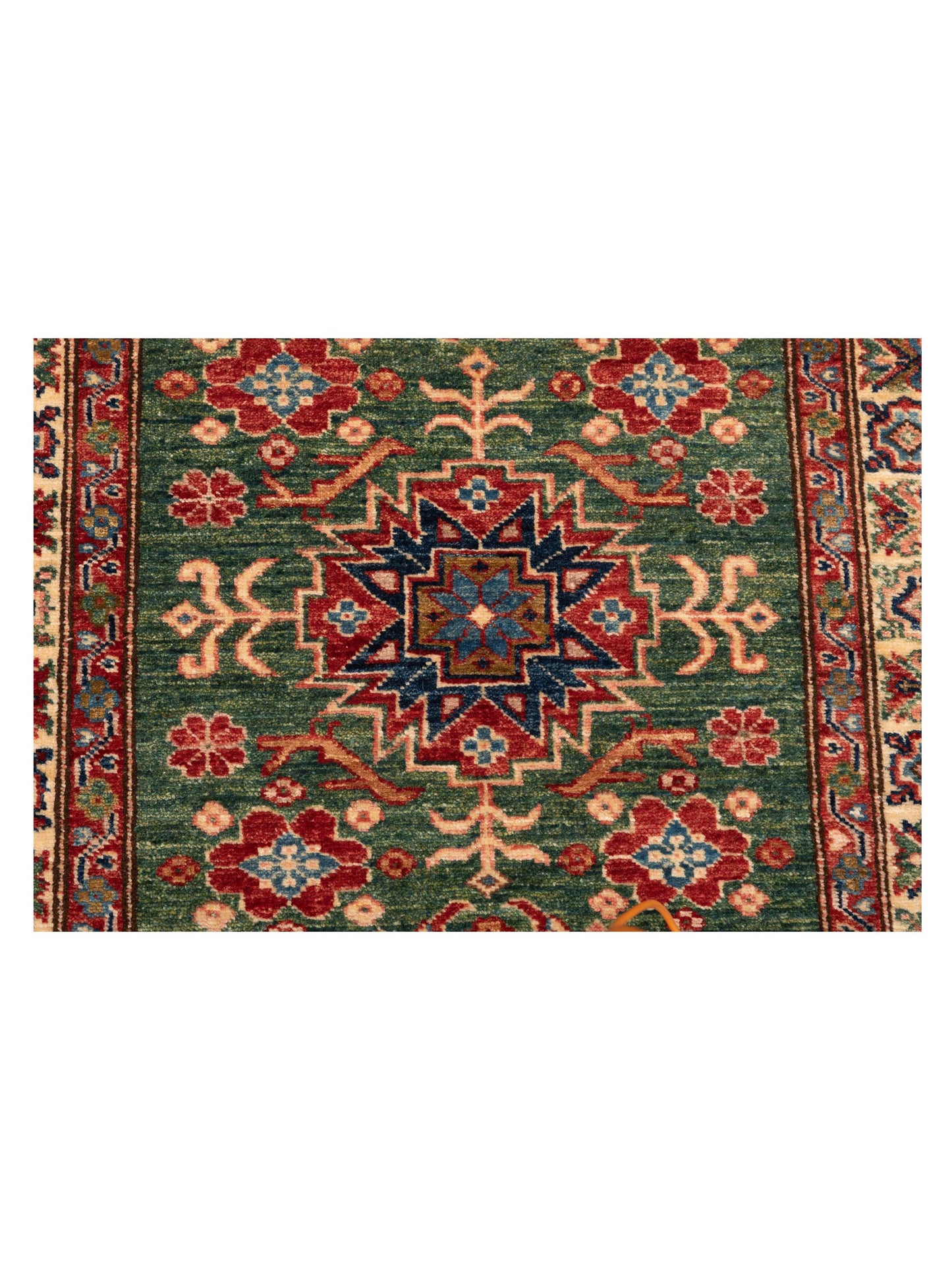 Nomad Kars 148922 Green Ivory Tribal Hand Knotted Rug