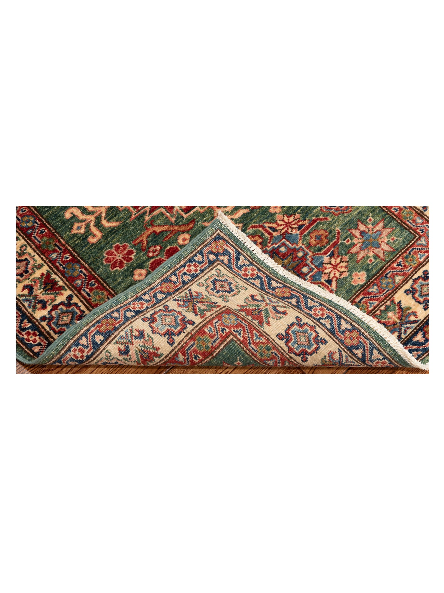 Nomad Kars 148922 Green Ivory Tribal Hand Knotted Rug