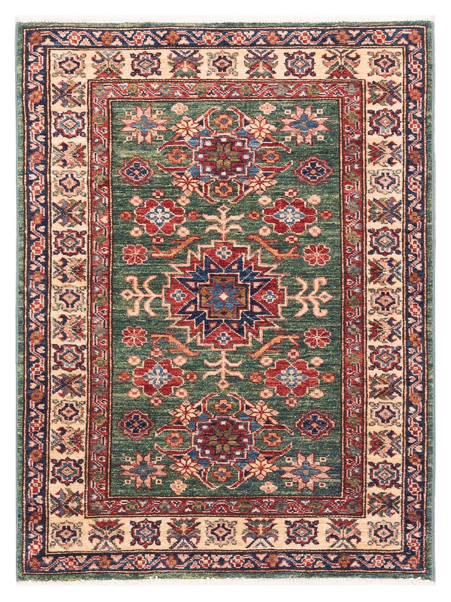 Nomad Kars 148922 Green Tribal Hand Knotted Rug