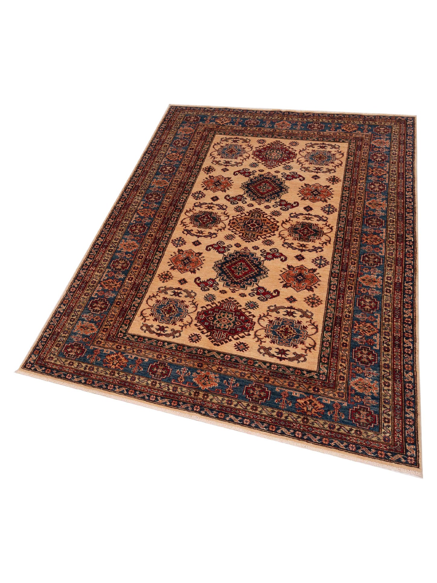 Nomad Kars 148933 Ivory Navy Tribal Hand Knotted Rug