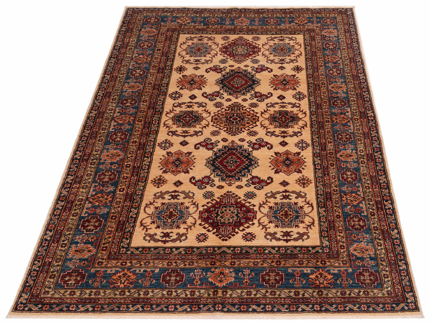 Nomad Kars 148933 Ivory Navy Tribal Hand Knotted Rug