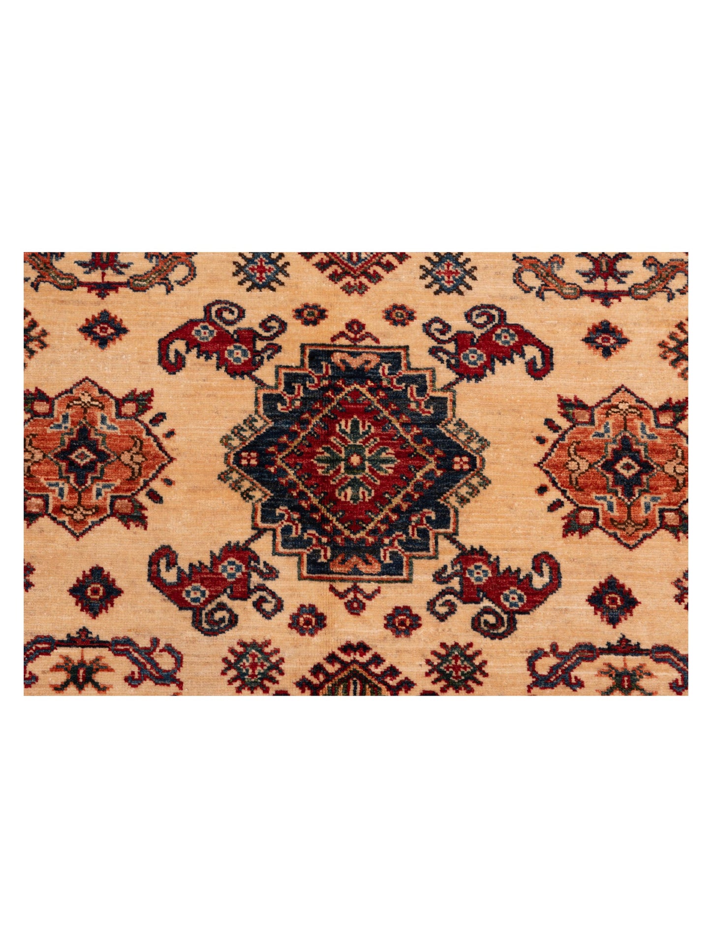 Nomad Kars 148933 Ivory Navy Tribal Hand Knotted Rug