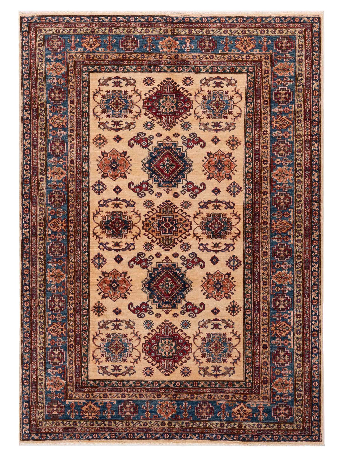 Nomad Kars 148933 Ivory Tribal Hand Knotted Rug