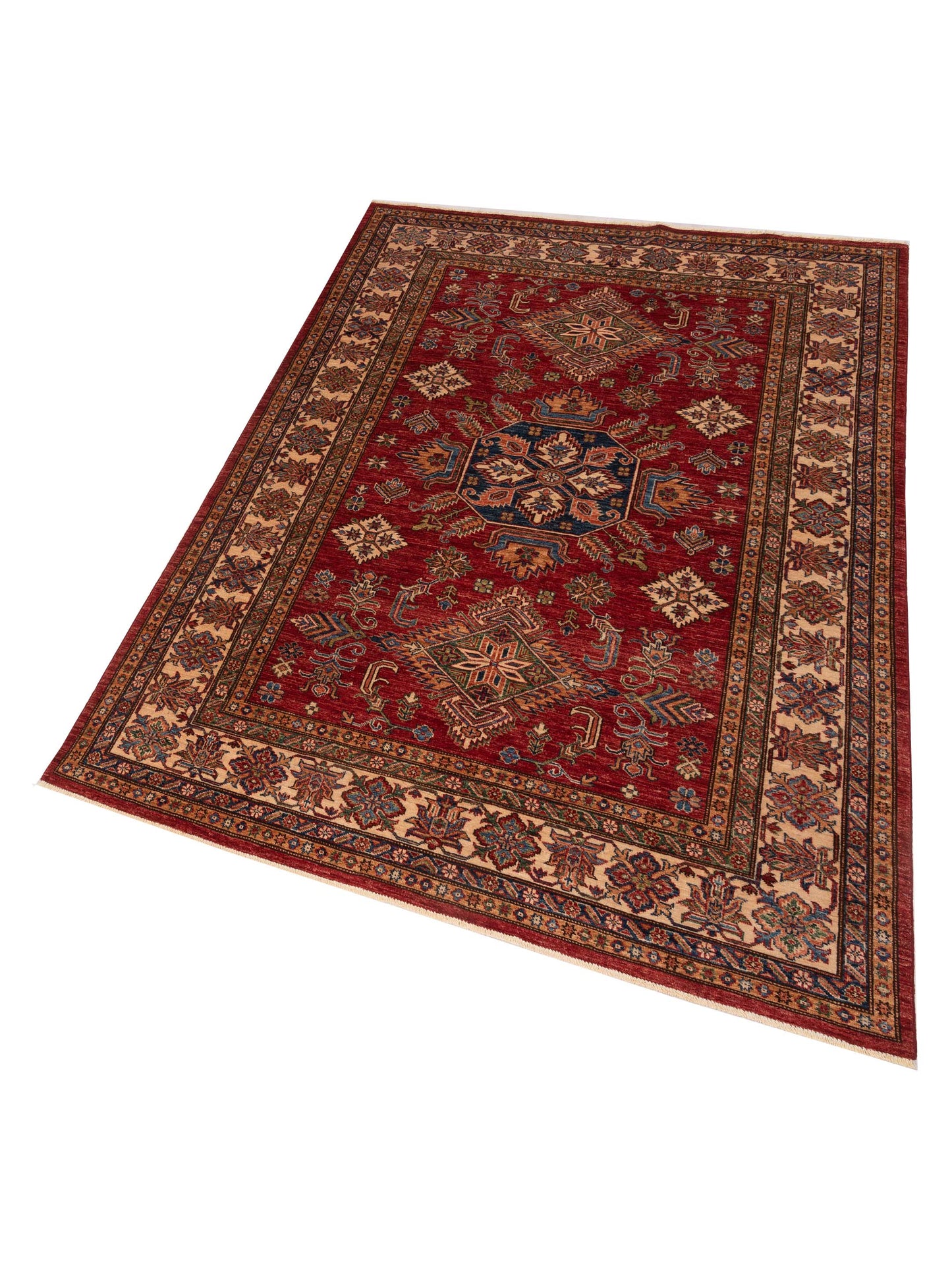 Nomad Kars 148972 Red Ivory Tribal Hand Knotted Rug