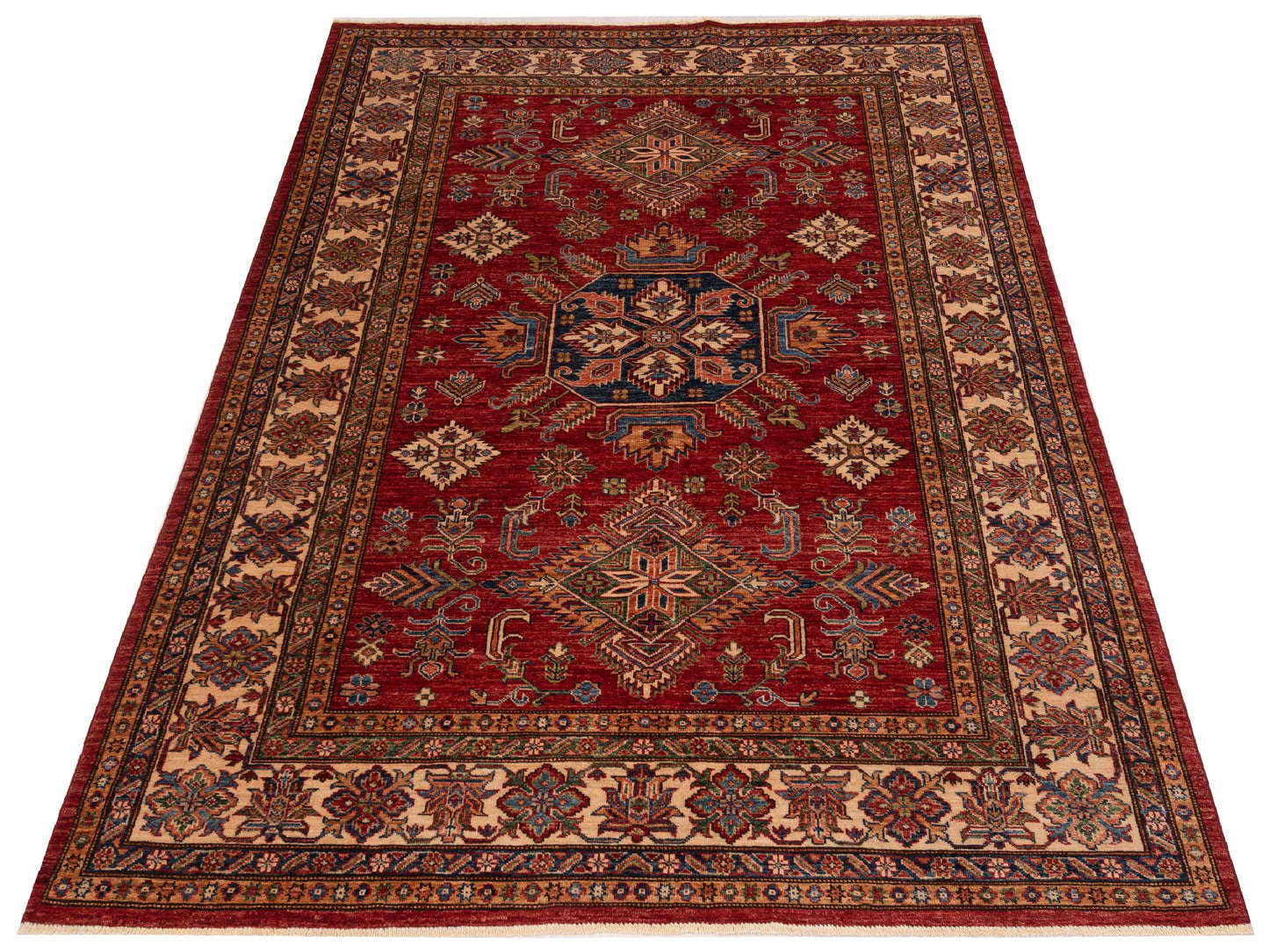 Nomad Kars 148972 Red Ivory Tribal Hand Knotted Rug