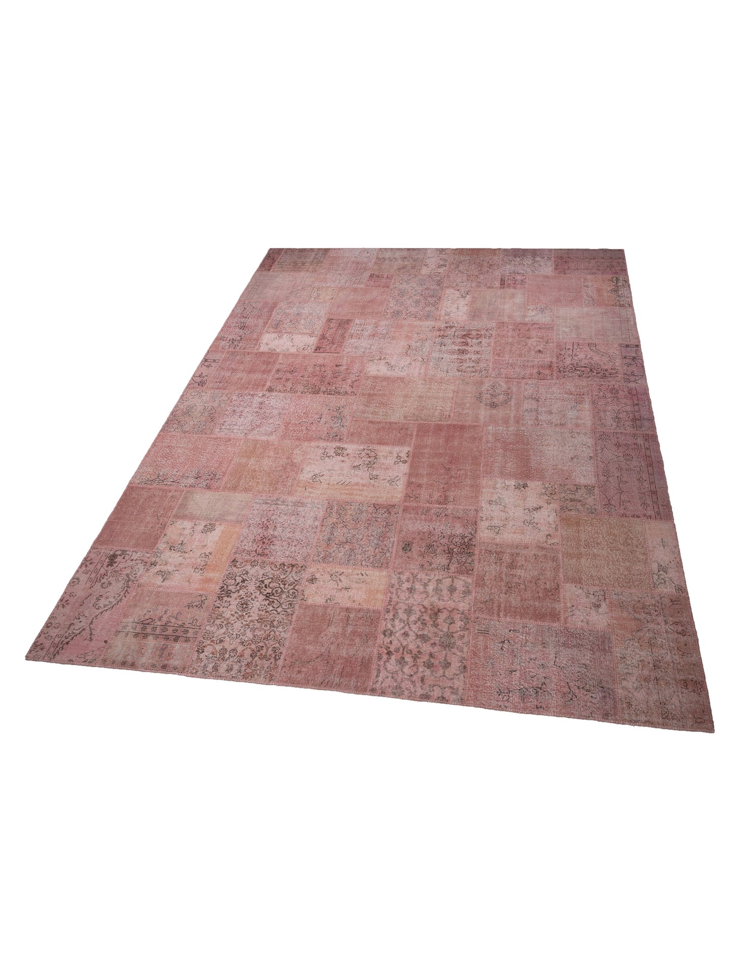 Pasha Turkish Vestige Patchwork 149173 Pink  Contemporary Hand Knotted Rug