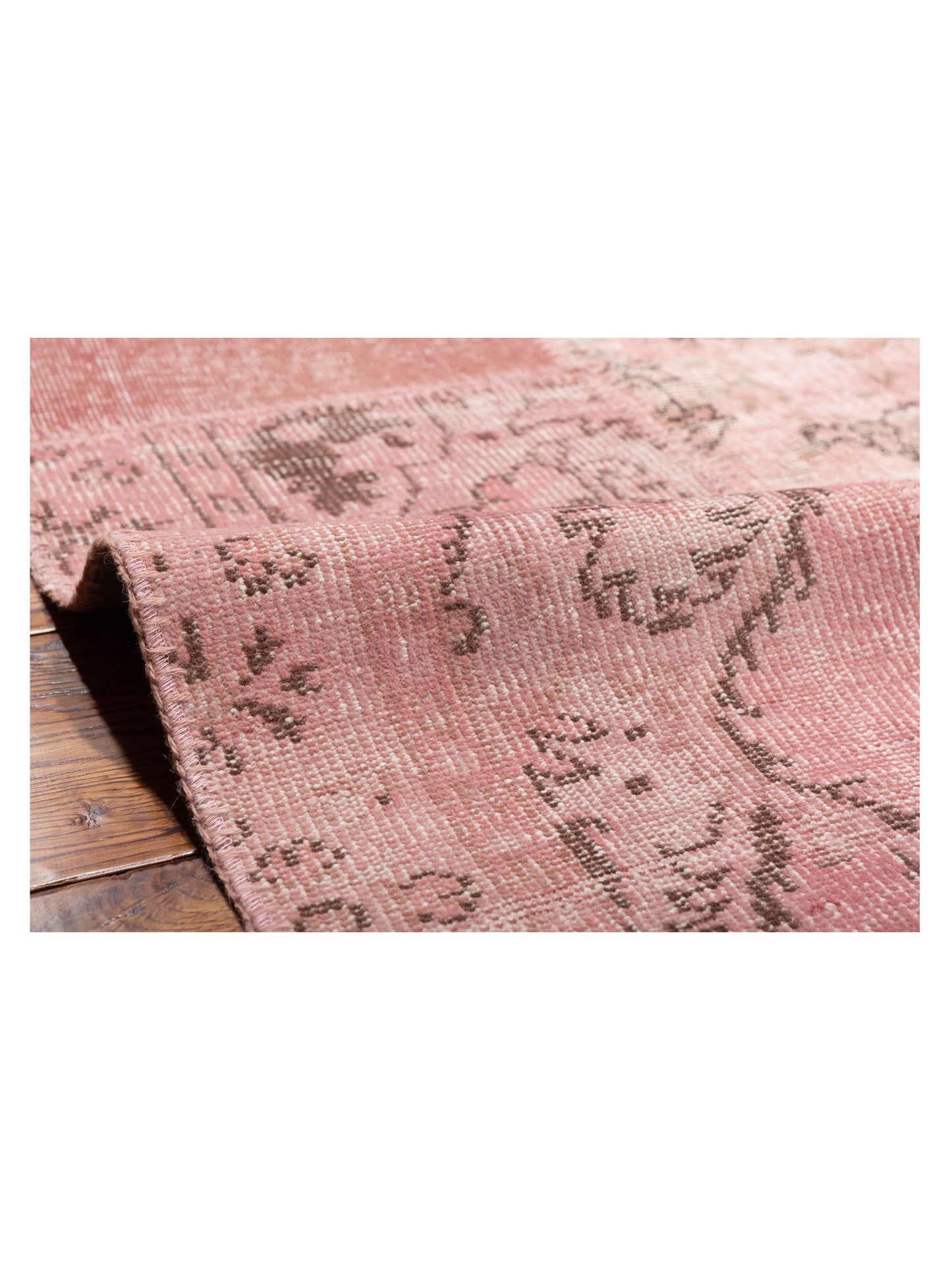 Pasha Turkish Vestige Patchwork 149173 Pink  Contemporary Hand Knotted Rug