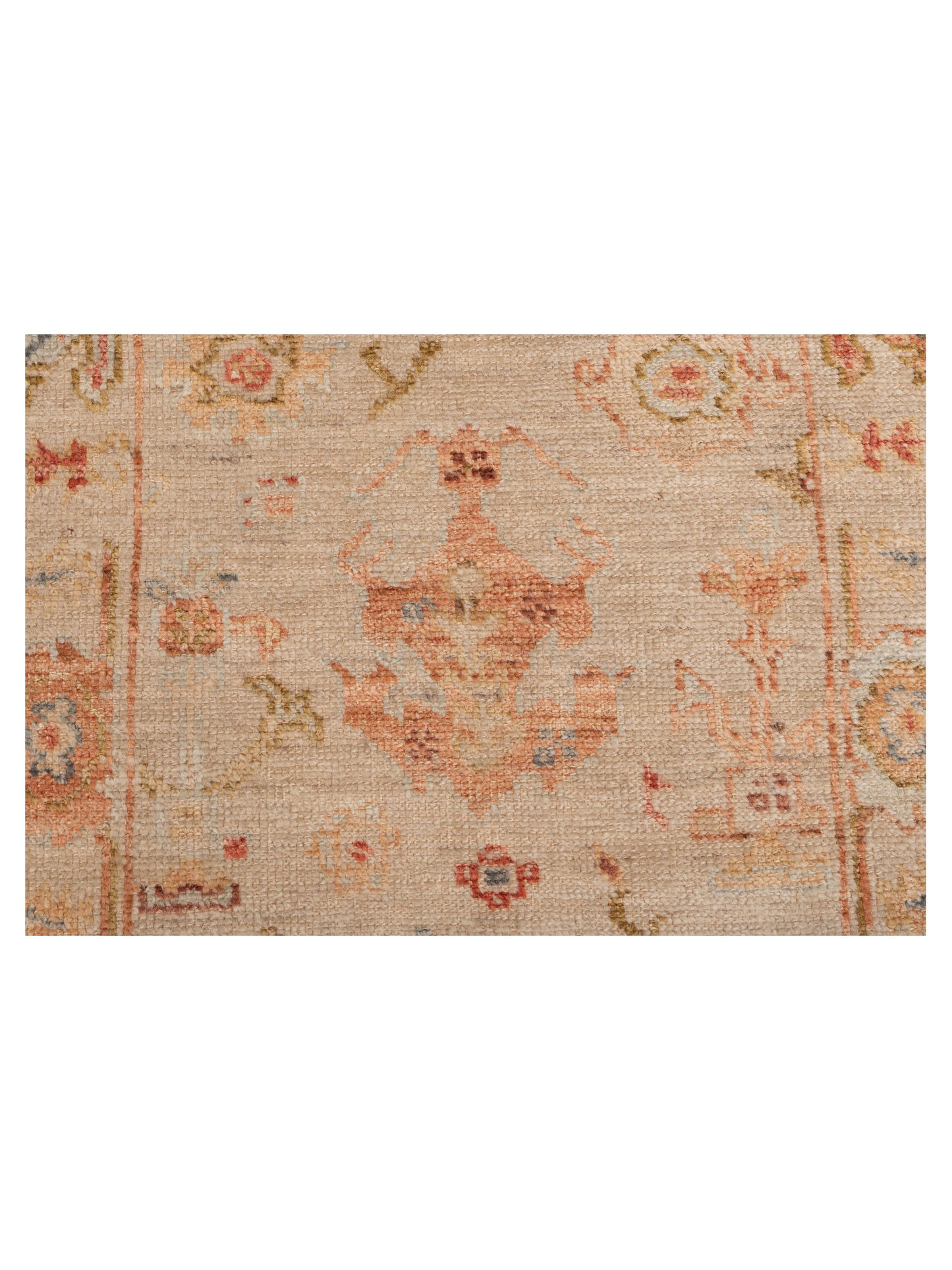 Authentic Angora Oushak Seyyal Beige Beige Traditional Hand Knotted Rug