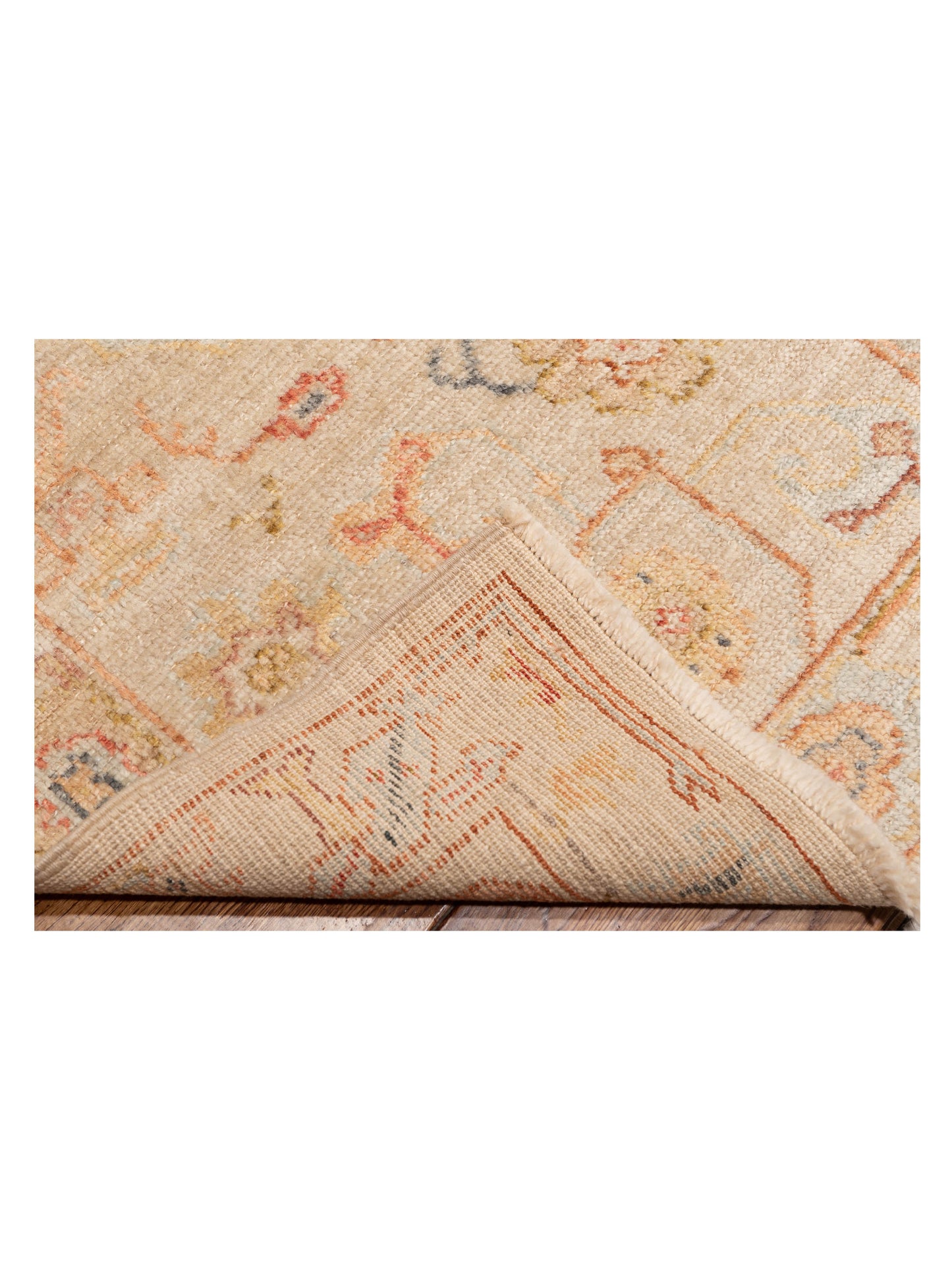 Authentic Angora Oushak Seyyal Beige Beige Traditional Hand Knotted Rug