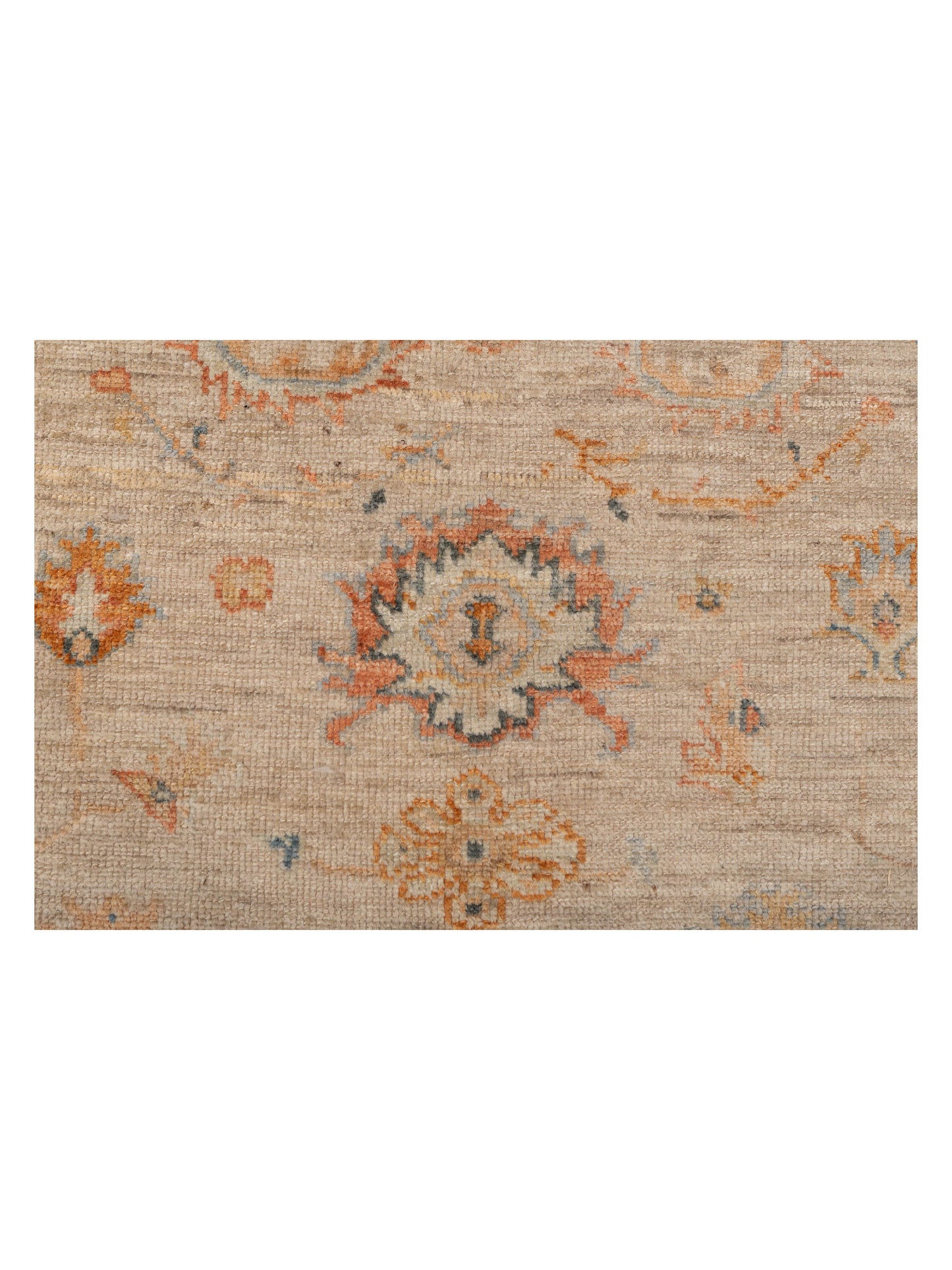 Authentic Angora Oushak Leyla Ivory Rust Traditional Hand Knotted Rug