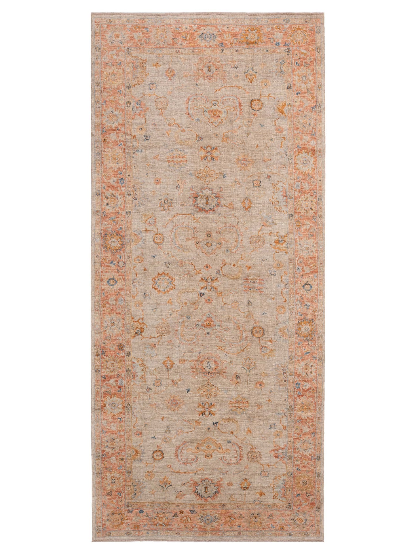 Authentic Angora Oushak Leyla Ivory Traditional Hand Knotted Rug