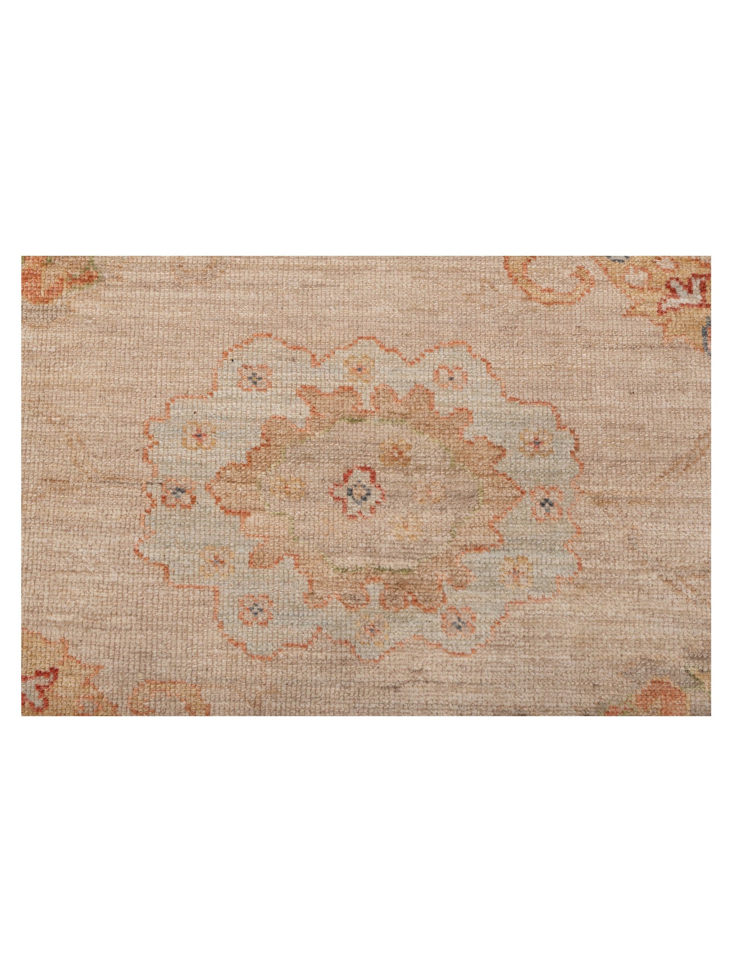 Authentic Angora Oushak Muge Beige Light Brown Traditional Hand Knotted Rug