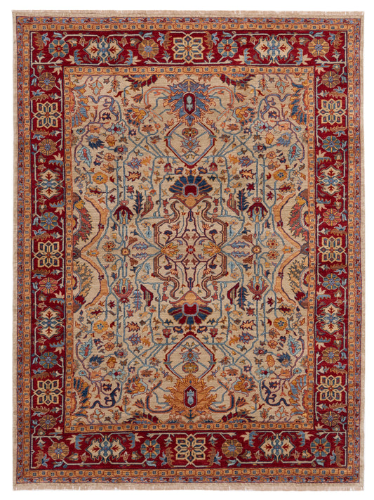 Pasha Antique Loom Fine 149460 Ivory Traditional Hand Knotted Rug