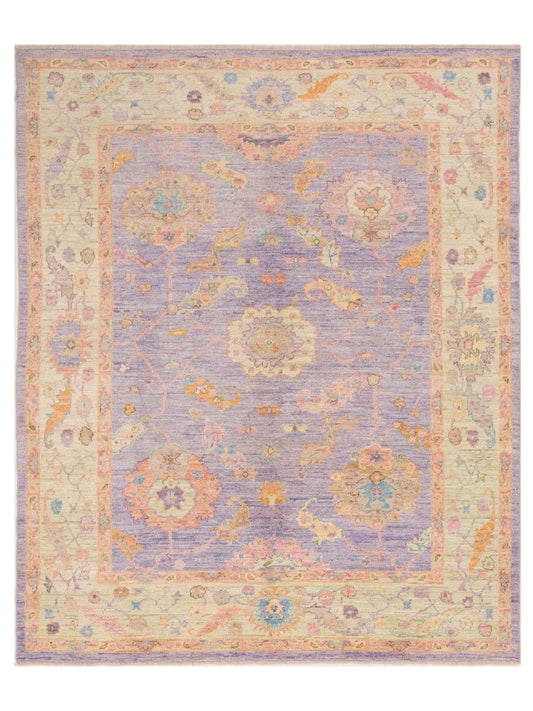 Authentic Angora Oushak Muge Purple Traditional Hand Knotted Rug