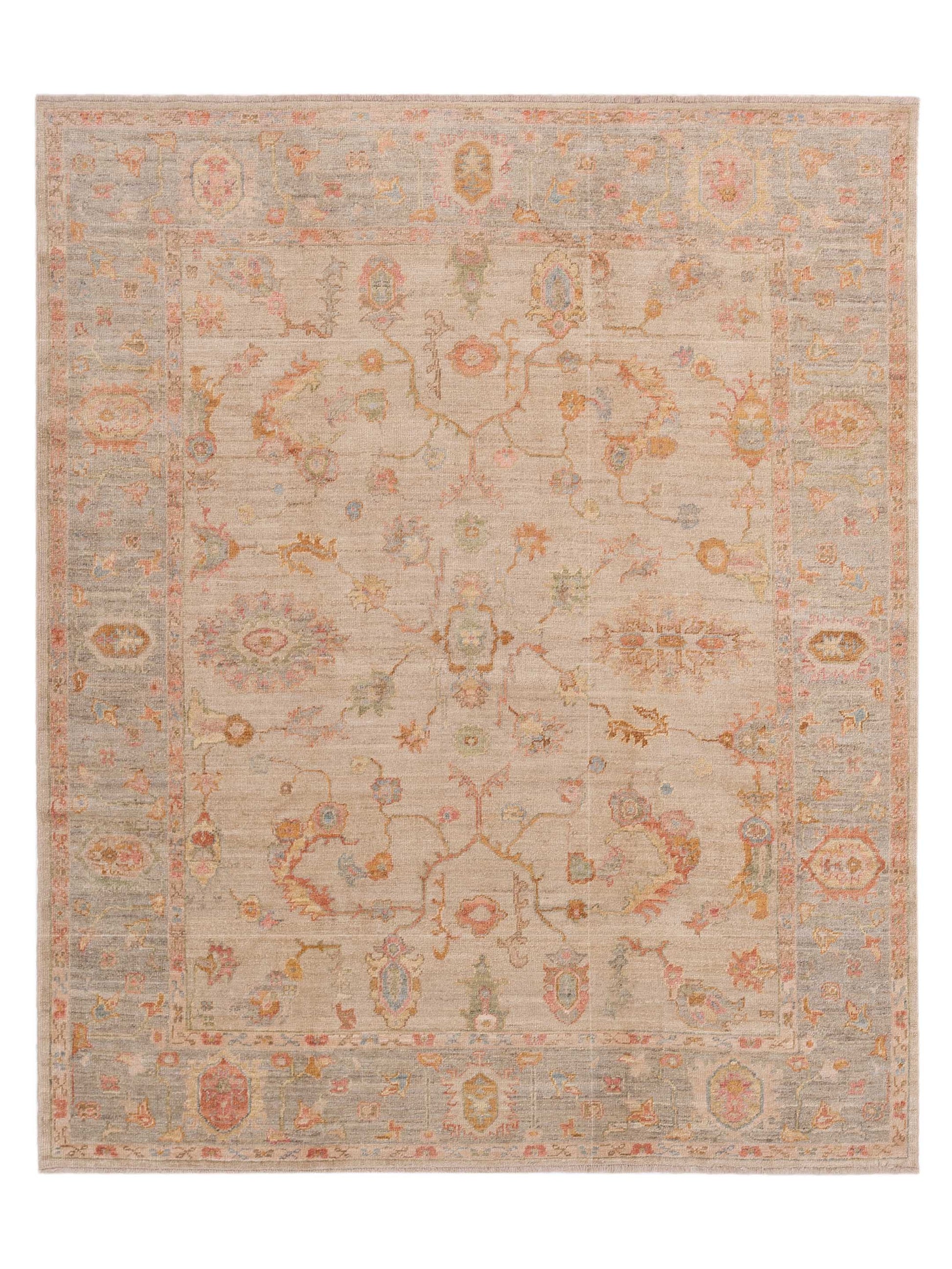 Authentic Angora Oushak Meltem Beige Traditional Hand Knotted Rug