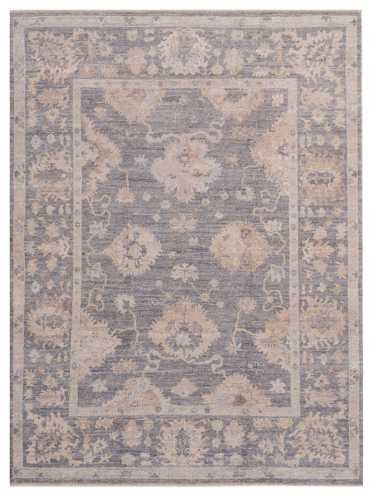 Authentic Angora Oushak Hande Gray Traditional Hand Knotted Rug