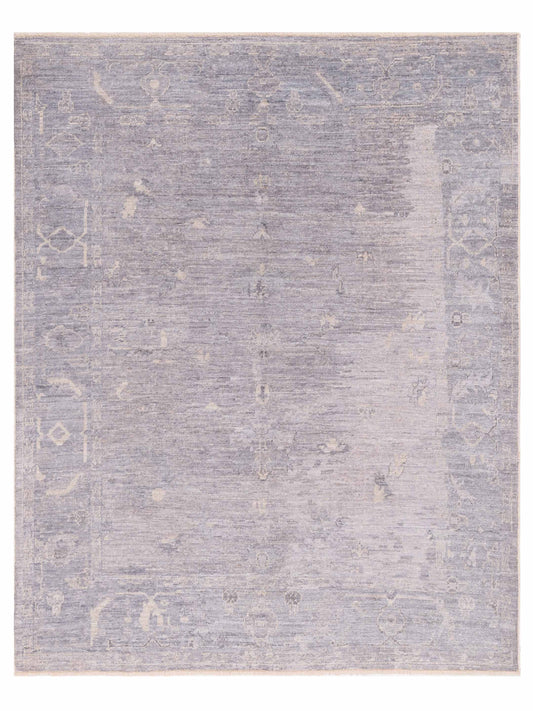 Authentic Angora Oushak Kaside Gray Traditional Hand Knotted Rug