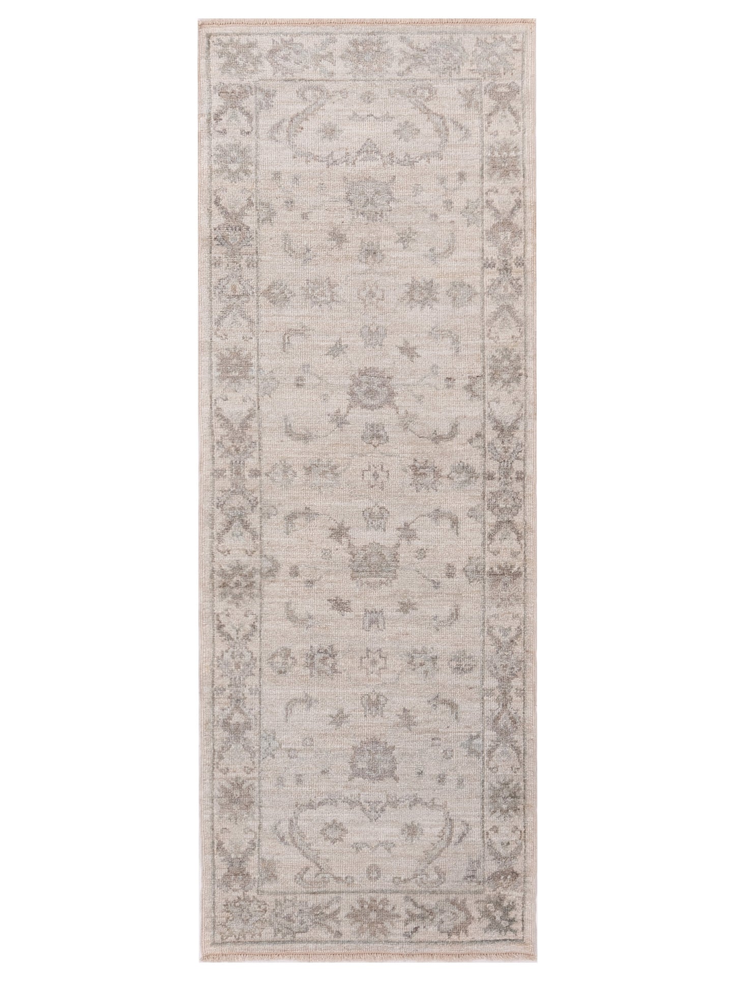 Authentic Angora Oushak Bade Ivory Traditional Hand Knotted Rug