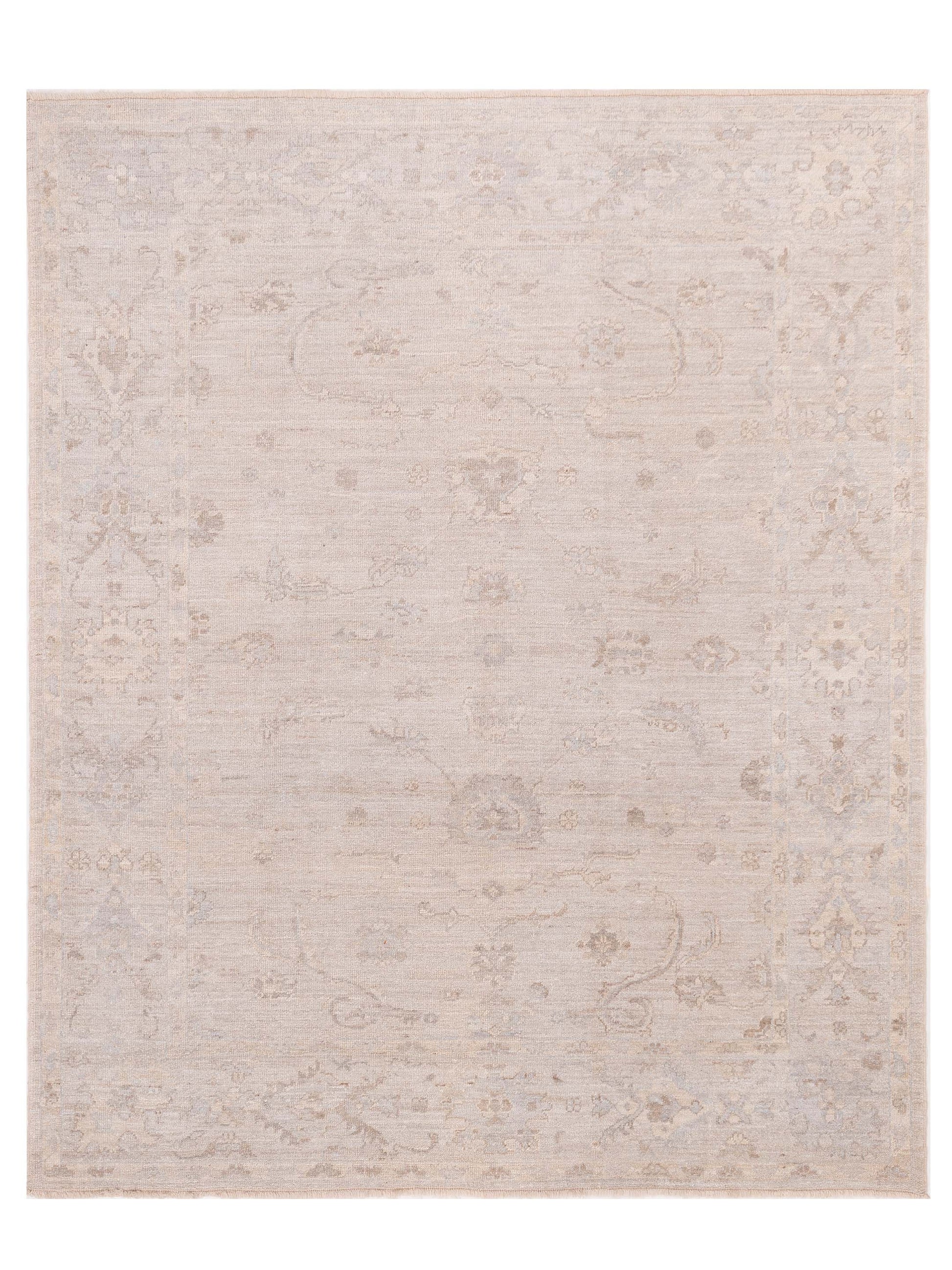 Authentic Angora Oushak Bade Ivory Traditional Hand Knotted Rug