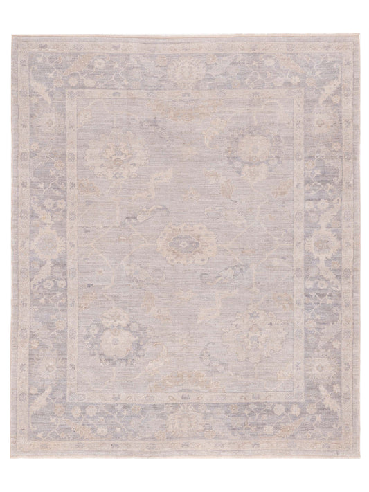 Authentic Angora Oushak Muge Light Gray Traditional Hand Knotted Rug