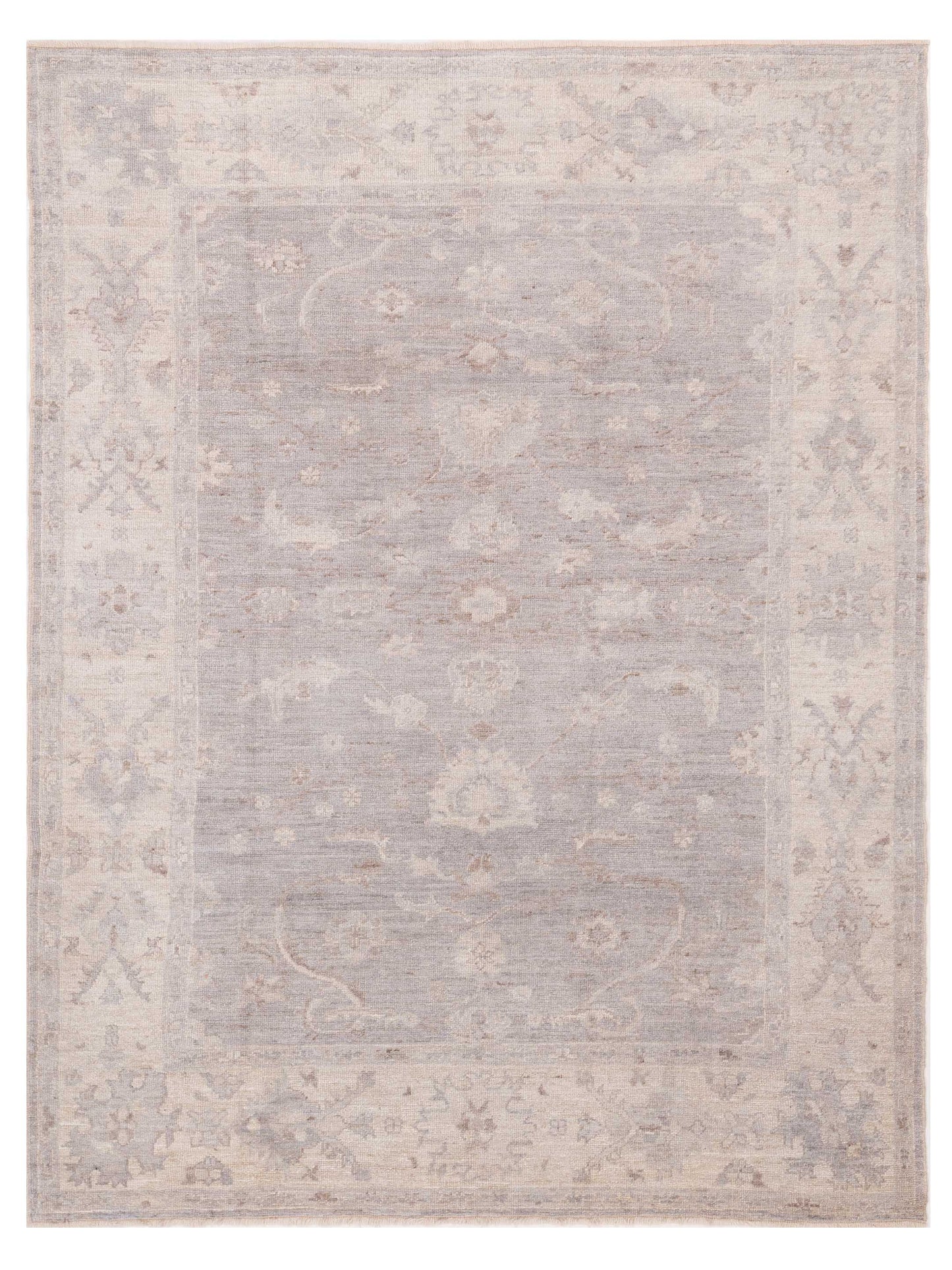 Authentic Angora Oushak Bade Gray Traditional Hand Knotted Rug