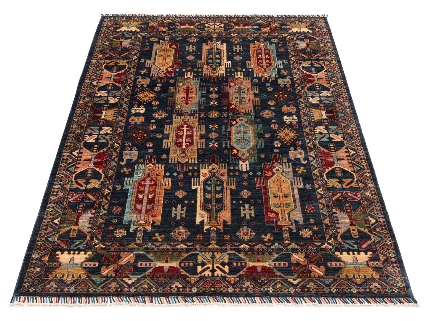 Nomad Horosan 151309 Blue Blue Tribal Hand Knotted Rug