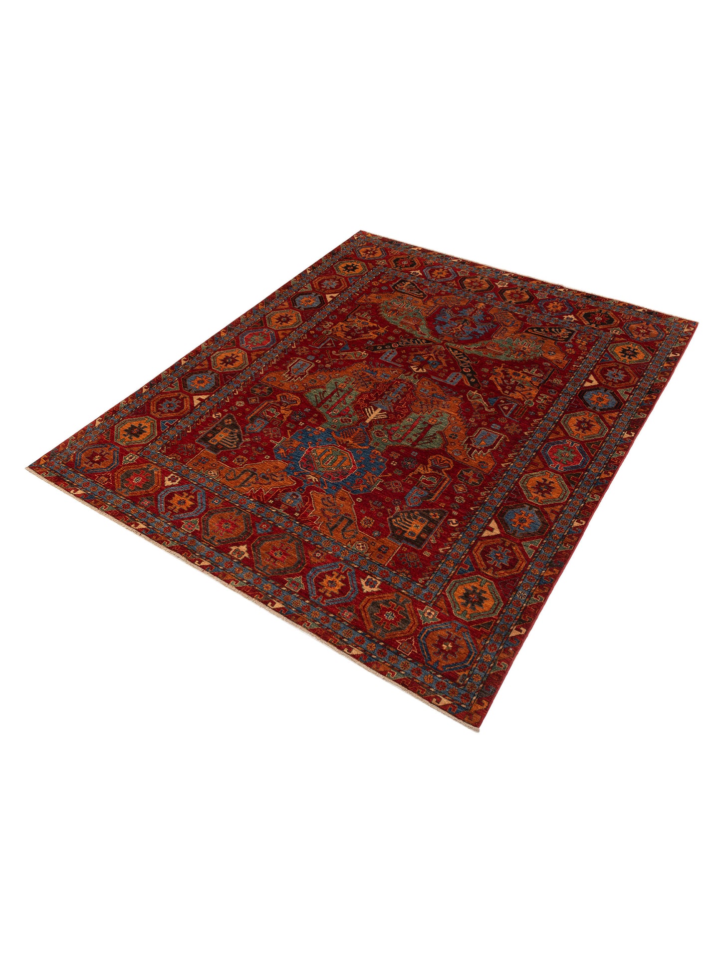 Nomad Kars 151859 Red Red Transitional Hand Knotted Rug - 8x10