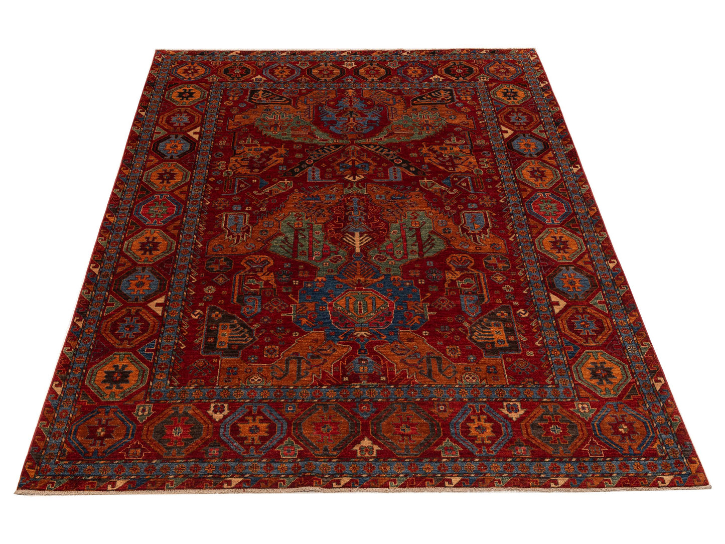 Nomad Kars 151859 Red Red Transitional Hand Knotted Rug - 8x10