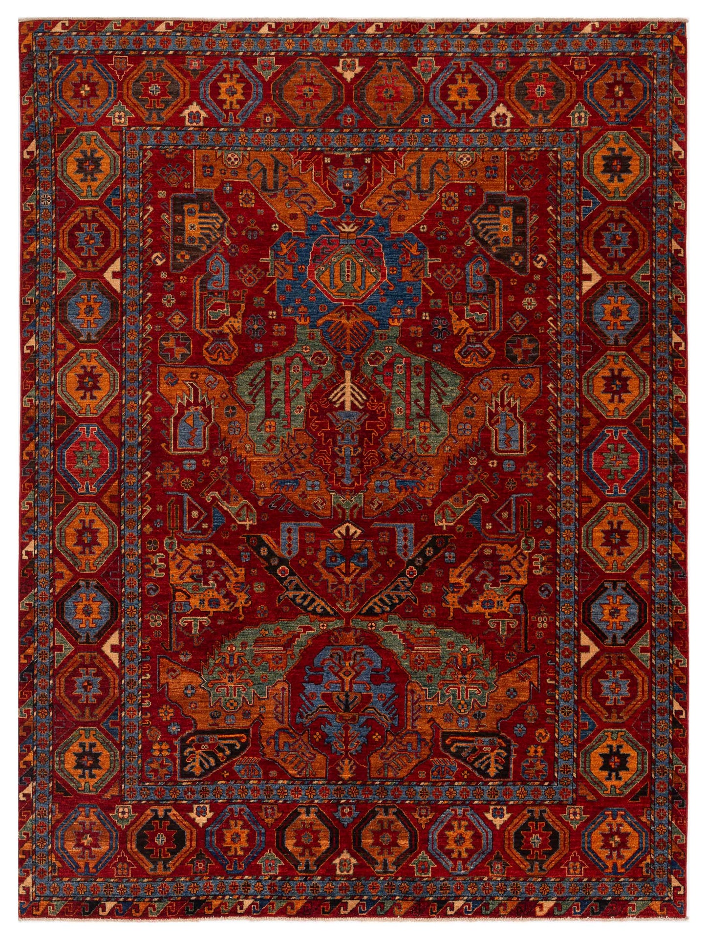 Nomad Kars 151859 Red Transitional Hand Knotted Rug