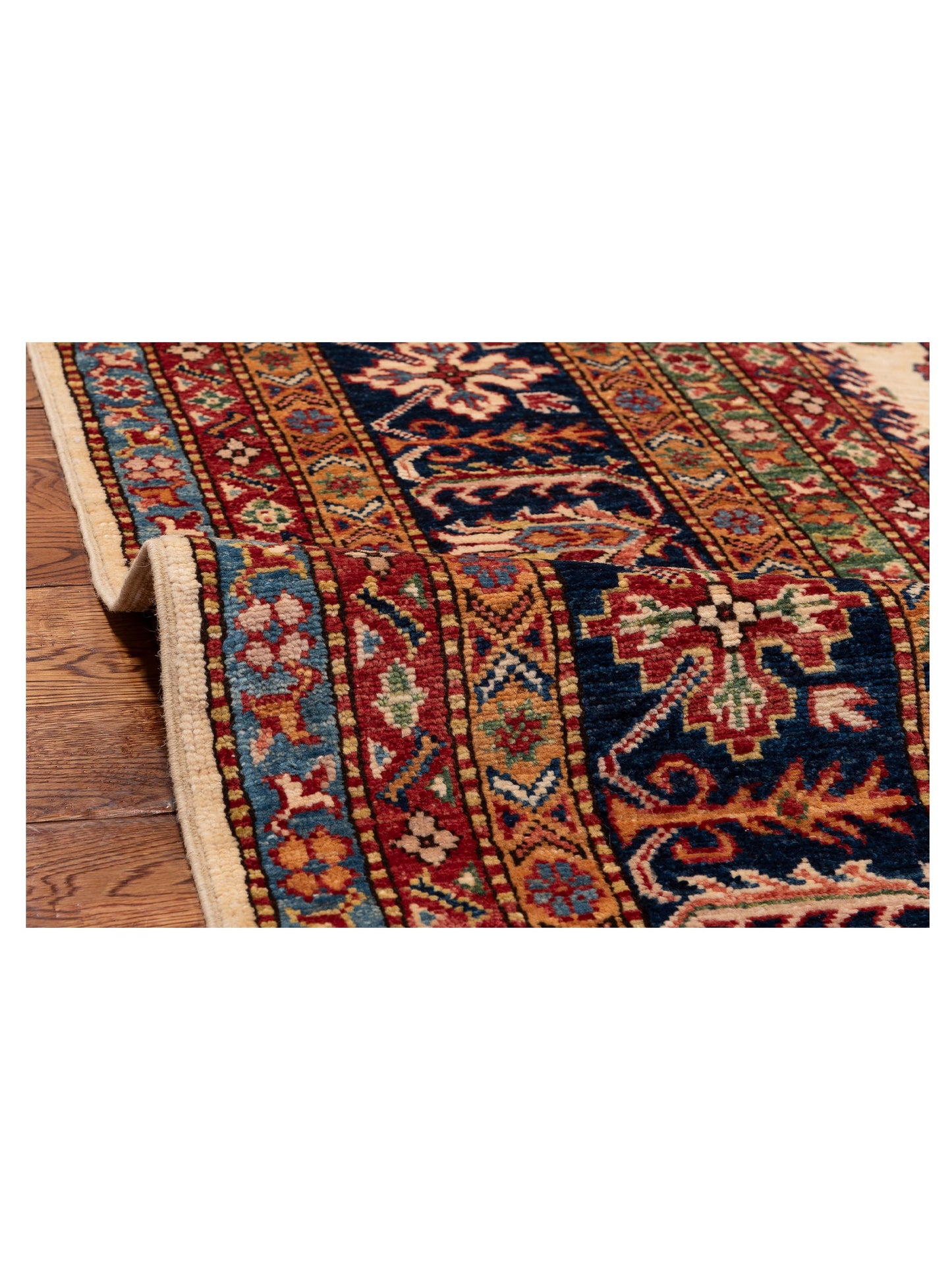 Nomad Kars 151888 Ivory Navy Tribal Hand Knotted Rug