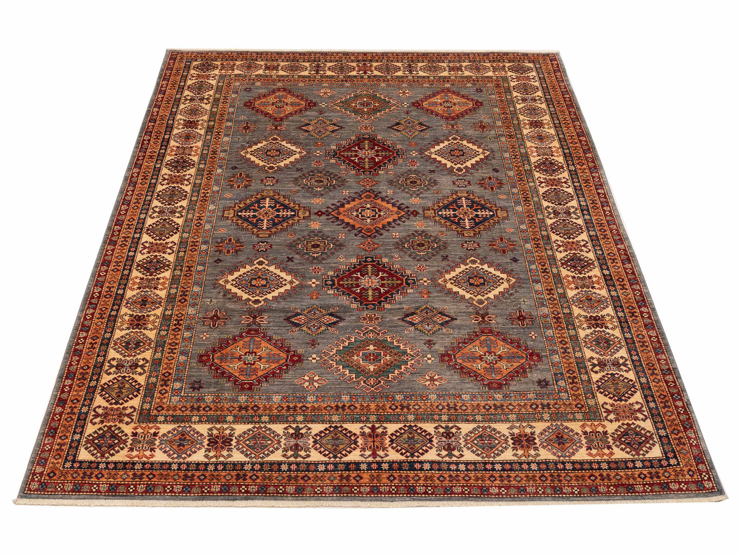 Nomad Kars 151893 Gray Ivory Tribal Hand Knotted Rug