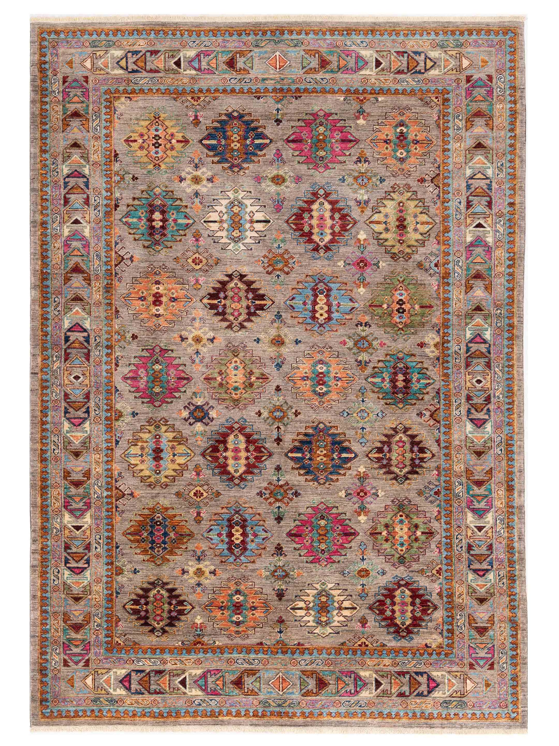 Nomad Kars 151896 Gray Tribal Hand Knotted Rug