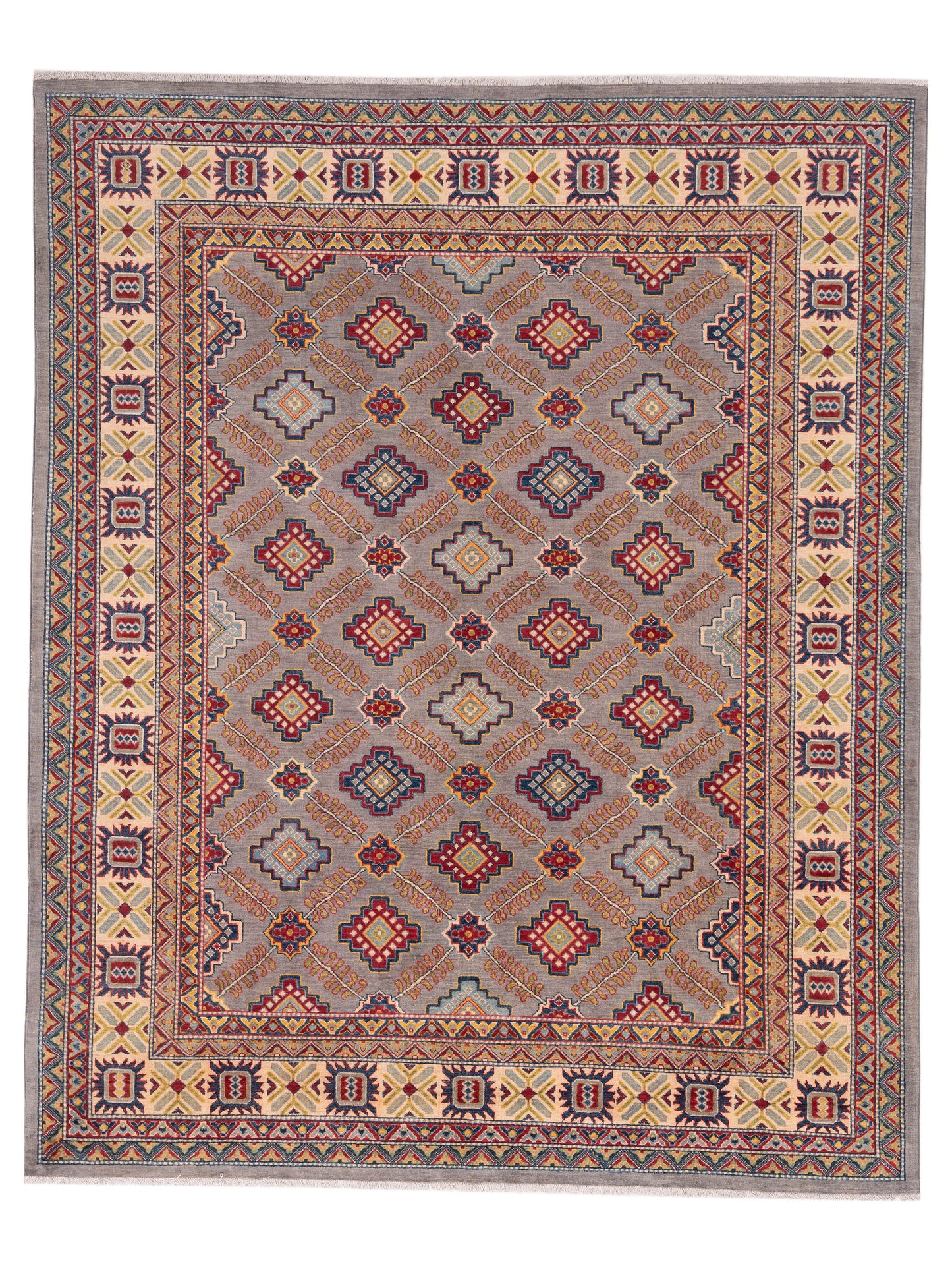 Nomad Kazak 151921 Gray Tribal Hand Knotted Rug